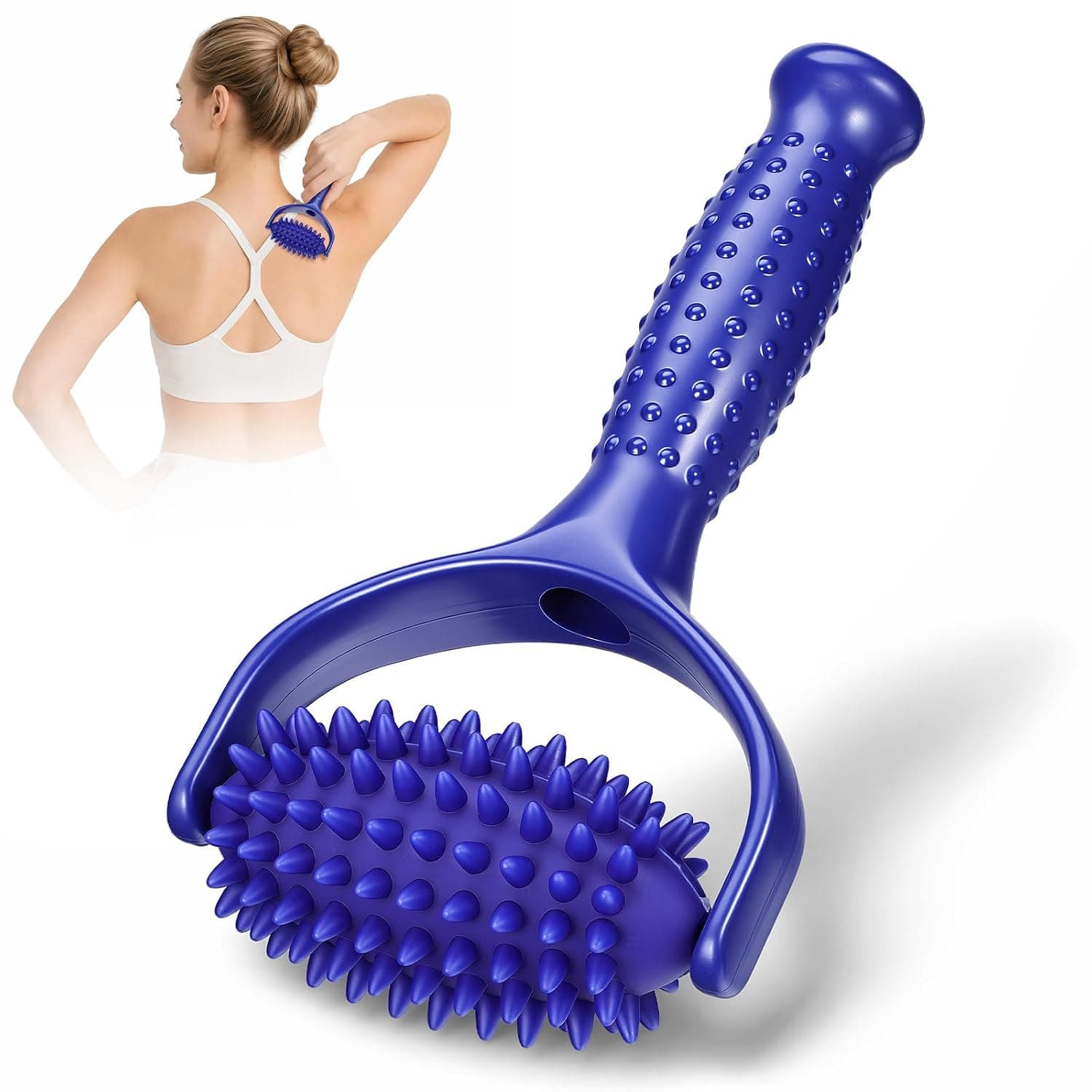 Gatuida Handheld Spiky Massage Balls Rollers, Manual Massage Roller with Handle Portable Muscle Relaxation Tool for Foot Arm Body Neck Leg Pain Pressure Relief