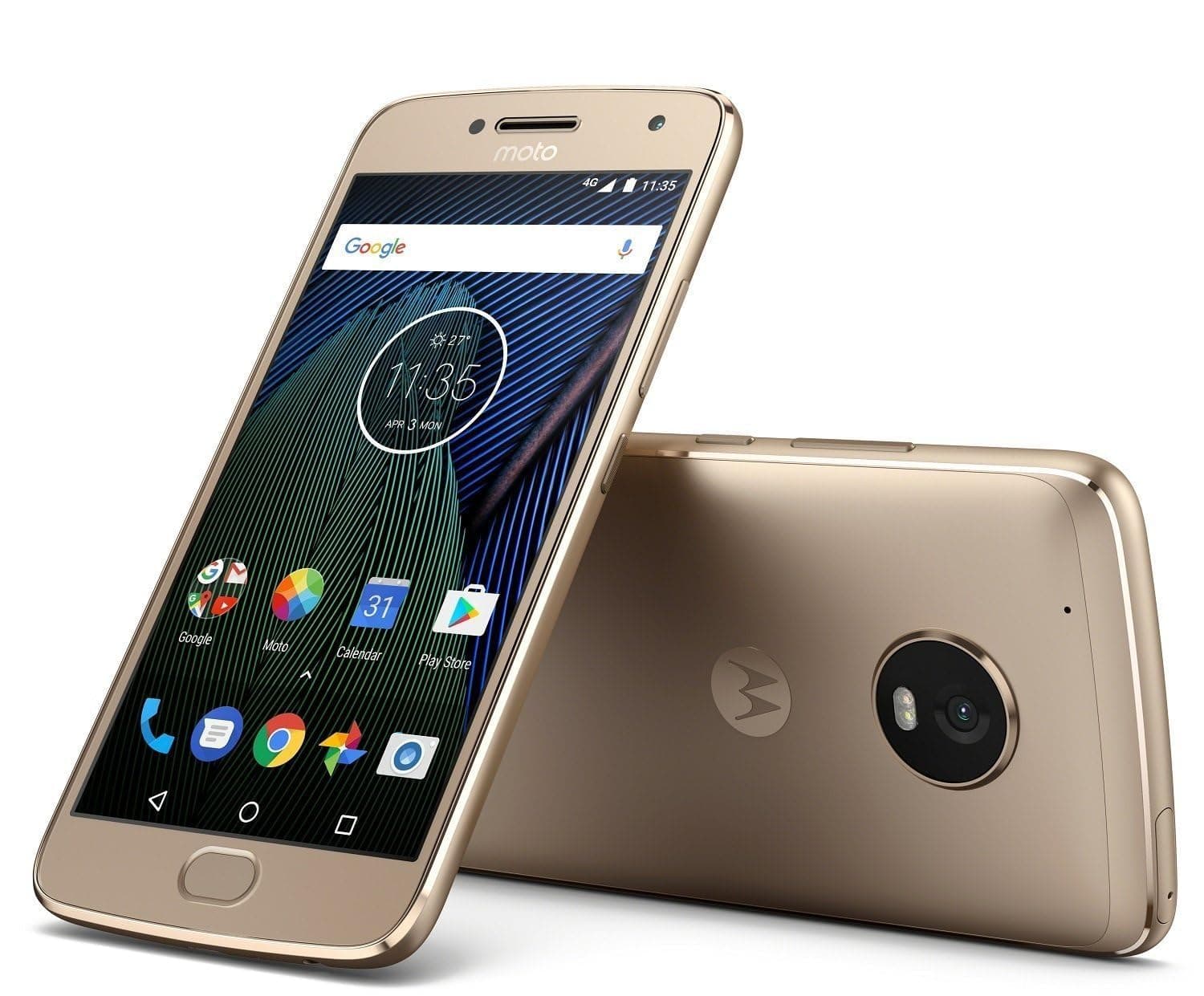 Motorola Moto G5 Plus Single-SIM 32GB ROM + 3GB RAM (GSM Only | No CDMA) Factory Unlocked 4G/LTE Smartphone (Fine Gold) - International Version