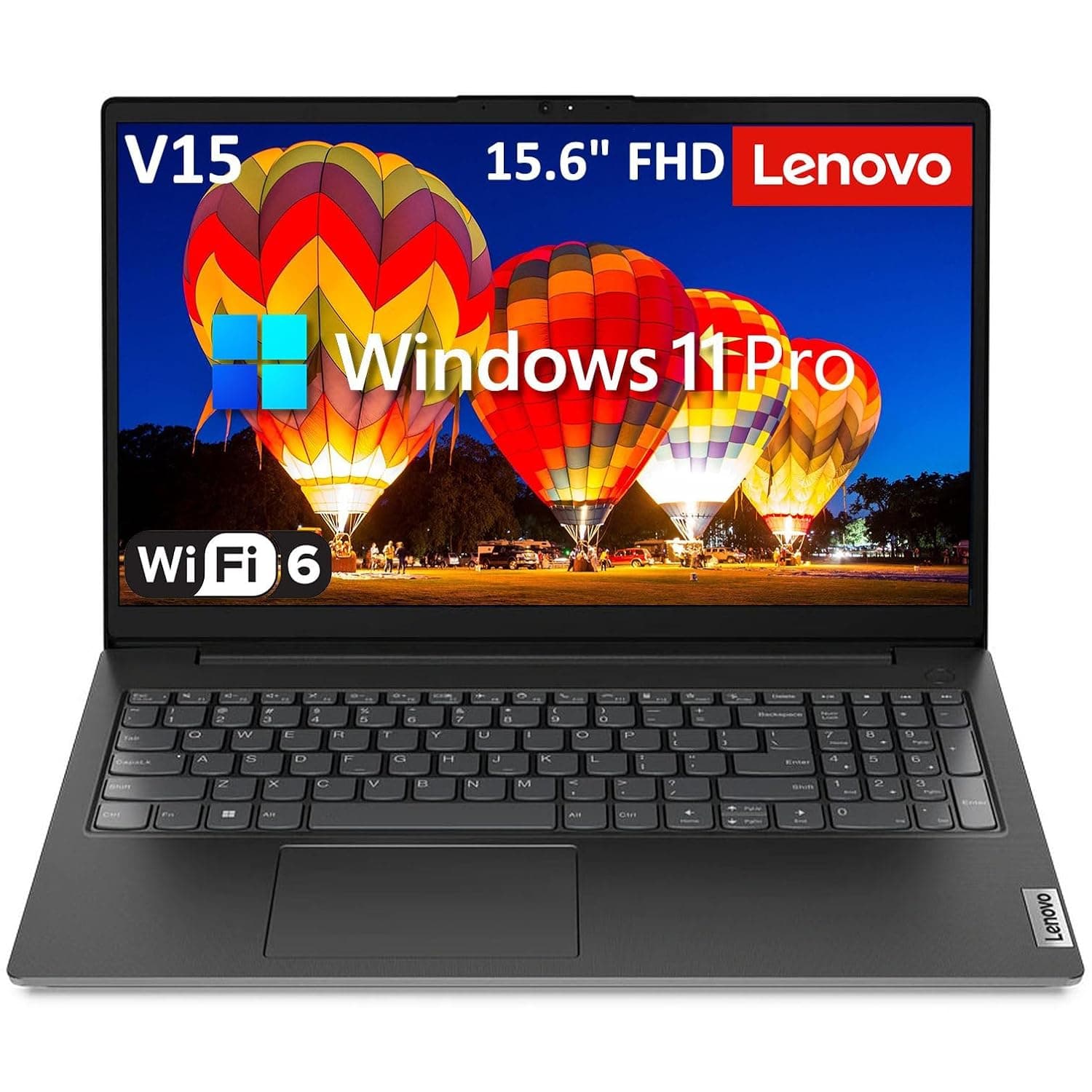 Lenovo V15 Business Laptop Computer, 15.6" FHD Display, Intel Dual-Core CPU, 16GB DDR4 RAM, 1TB PCIe SSD, WiFi 6, Bluetooth 5.2, RJ-45, Type-C, HDMI, Numeric Keypad, Black, Windows 11 Pro, Tichang