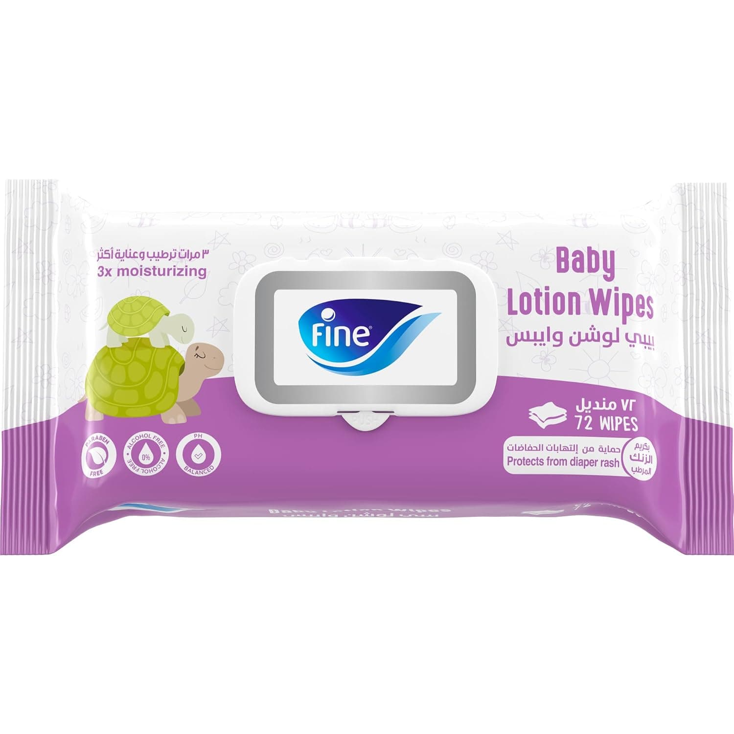 Fine Baby Lotion Wipes 72 wipes