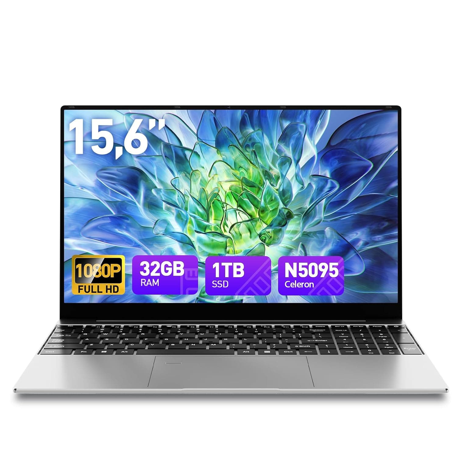 Laptop Computers, 1080FHD Display, Backlit Keyboard, Fingerprint, USB3.0,WiFi5,Mini HDMI, BT5,Webcam (N5095_ 32GB_ 1TB)