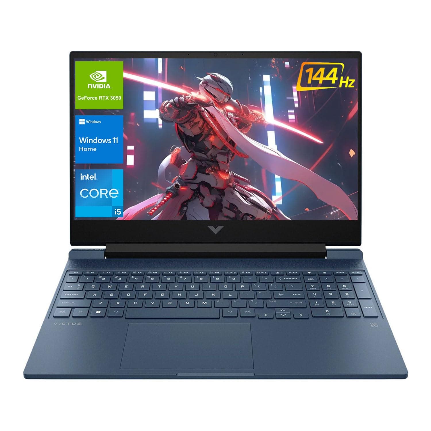 HP Victus 15.6 i5 Gaming Laptop, 15.6" FHD 1920x1080 144Hz, Intel Core i5-12450H, NVIDIA GeForce RTX 3050, 32GB RAM, 1TB SSD, Backlit KB, Touchpad, SD Card Reader,