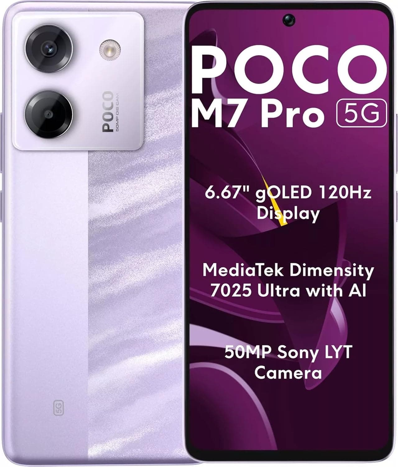 Xiaomi Mobile Phone Poco M7 Pro 5G 8GB RAM 256GB ROM Purple