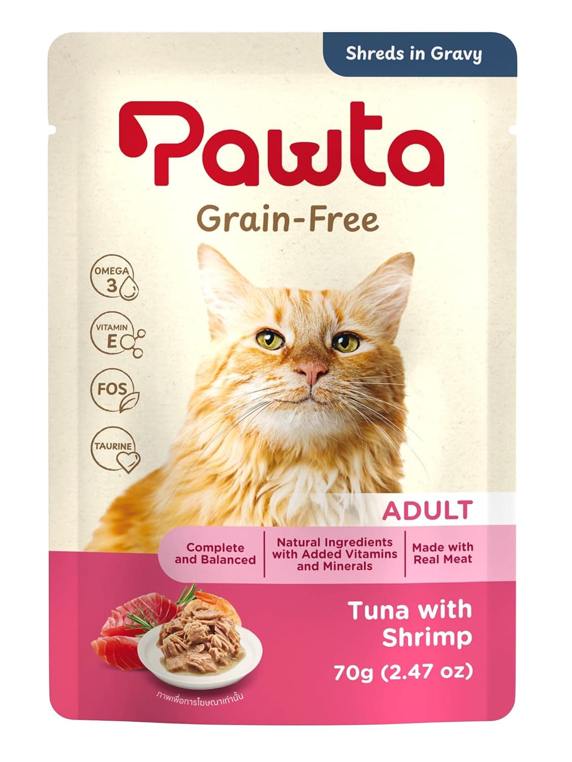 Pawta Tuna with Shrimp in Gravy Food Pouch for Cat 70 g