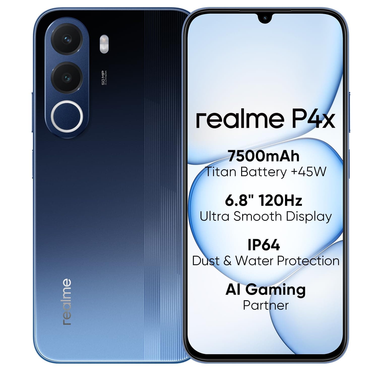 Realme P4x Dual-SIM 128GB ROM + 4GB RAM (GSM Only | No CDMA) Factory Unlocked 4G/LTE Smartphone (Phantom Blue) - International Version