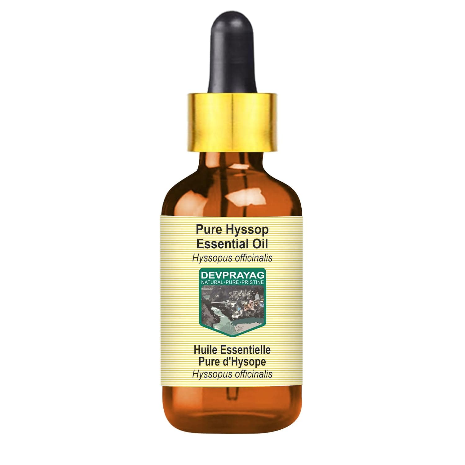Pure Hyssop Essential Oil (Hyssopus officinalis) with Glass Dropper Natural Therapeutic Grade Steam Distilled 5ml (0.16 oz)