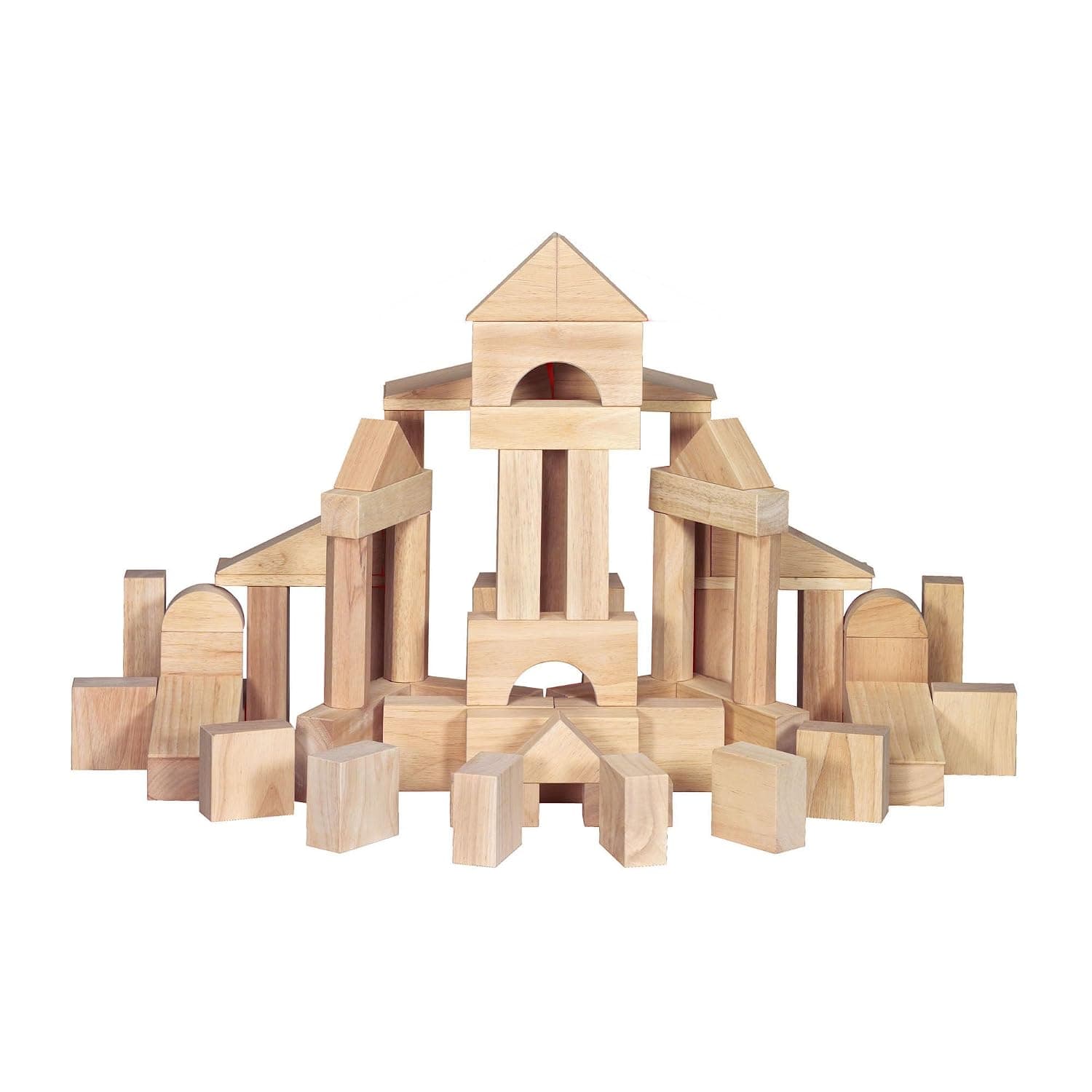 Melissa & Doug Standard Unit Solid-Wood Building Blocks With Wooden Storage Tray (60 pcs) - Classic Blocks For Toddlers Ages 3+