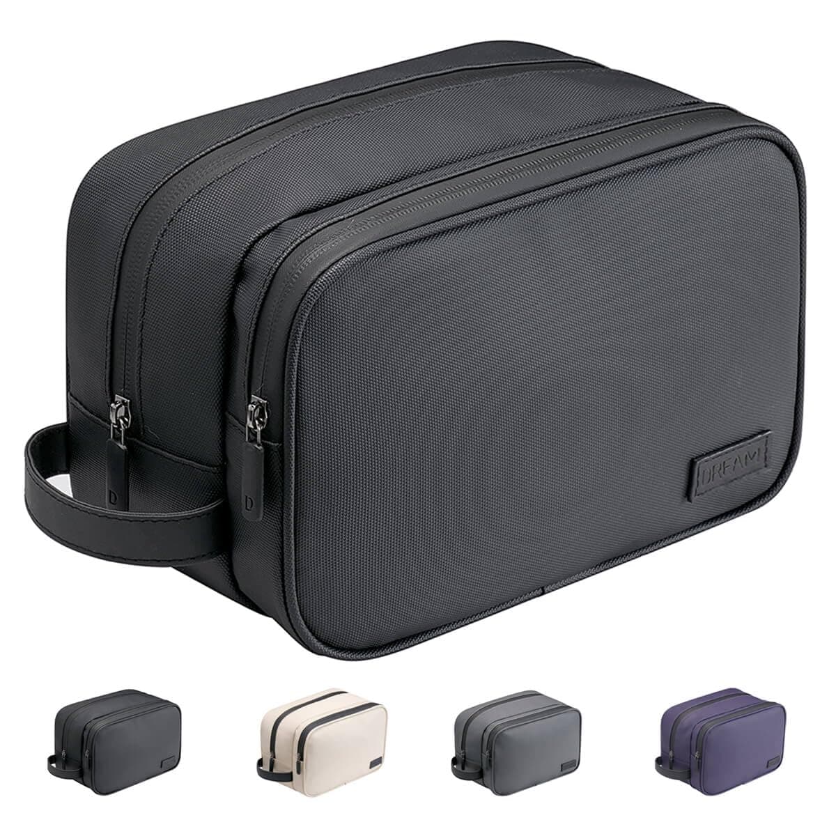 شنطة ادوات الزينة للرجال منظم كبير للسفر حلاقة مقاومة للماء لاكسسوارات مستلزمات غرفة الباب اسود بولي يوريثين