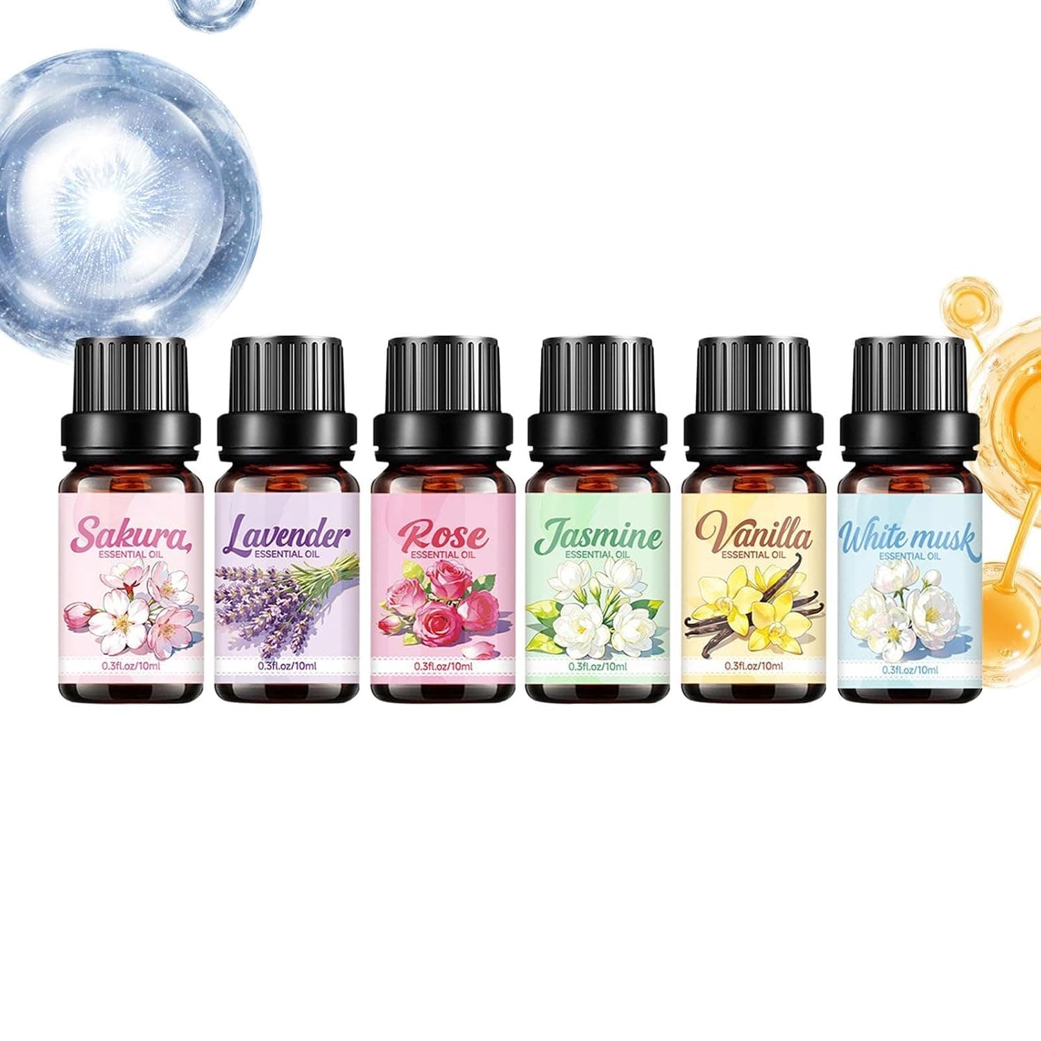 Diffuser Oil Set Calming Refreshing Liquid | 10ml Floral Oil for Diffuser for Road Trip Humidifier Christmas Mother's Day Birthday Valentine's Day