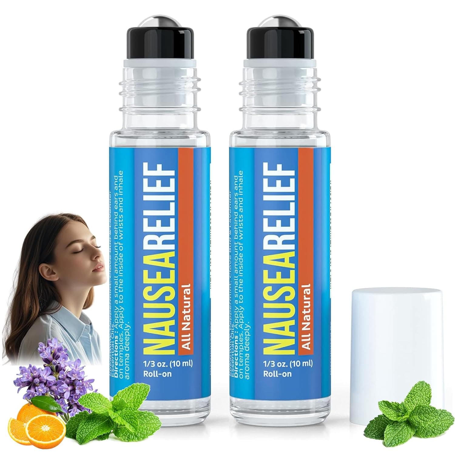 2 Pack BLUE Anti-Dizzy Roll-On for Vertigo Relief, Natural Essential Oils, Fast-Acting Dizziness Relief, Portable 10ml Rollerball for Travel, Comfort Daily Use, Temples Neck Nape Quick Ease