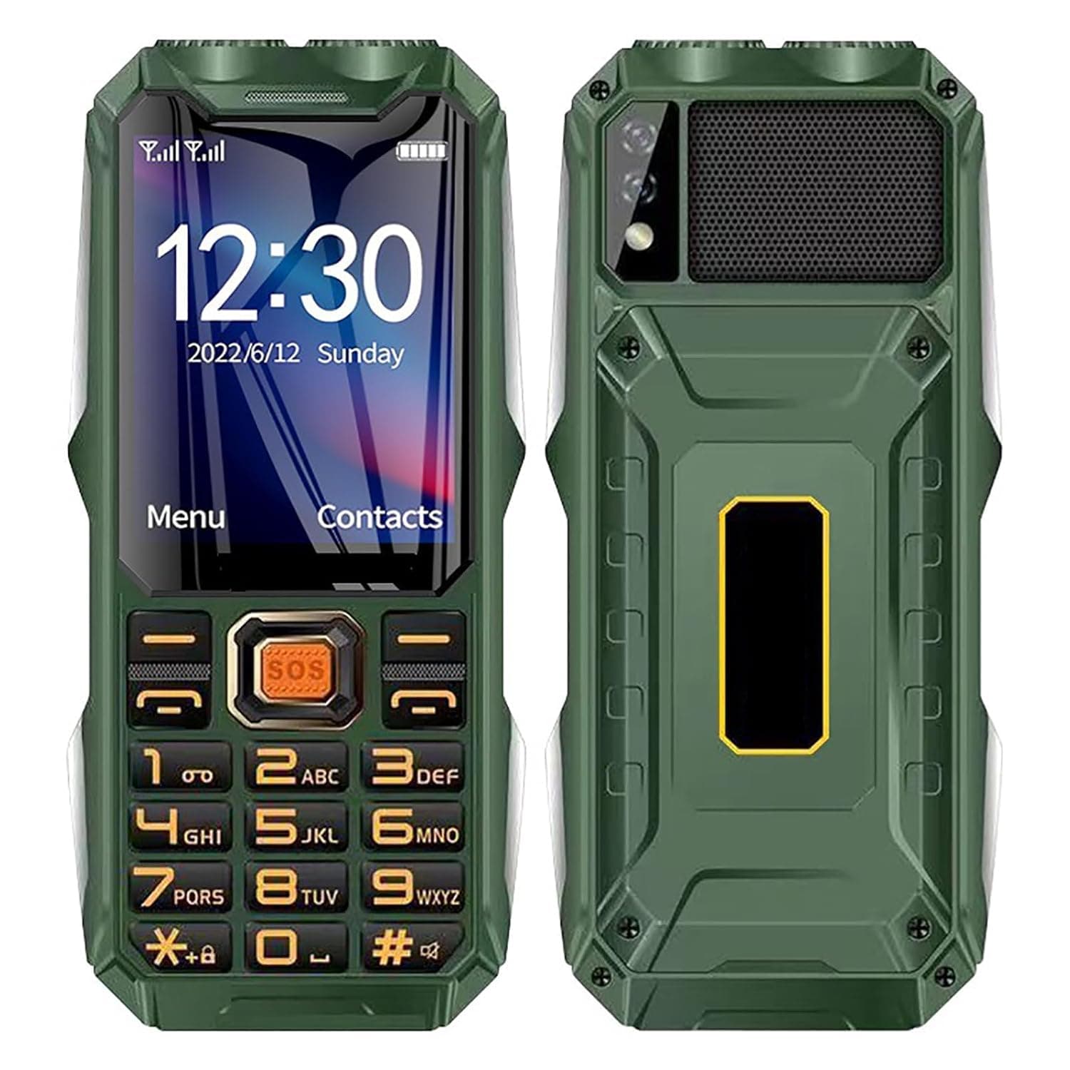 Unlocked Cell Phone for Seniors/Kids, Seniors Cell Phones, with 2.4in HD Screen, Big Speaker, 16800Mah Battery+Flashlight+Supports SOS Button, 9 Family Numbers Can Be Set,Green