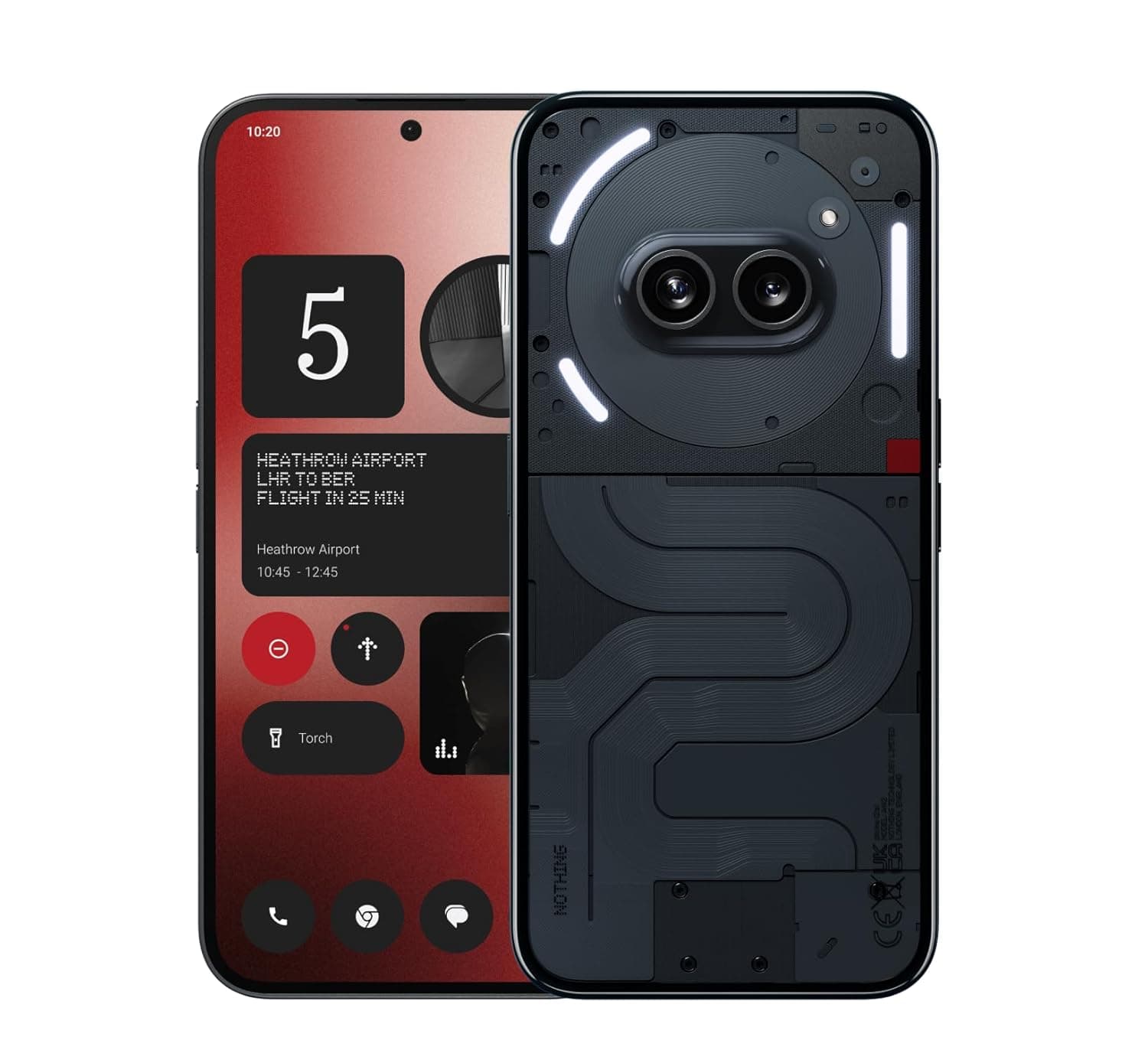 Nothing Phone 12+256 - AI Android 14 smartphone, 50MP dual camera, 5000 MaH Long battery life, 6.7” flexible AMOLED screen, Mediatek Dimensity 7200Pro, Black.