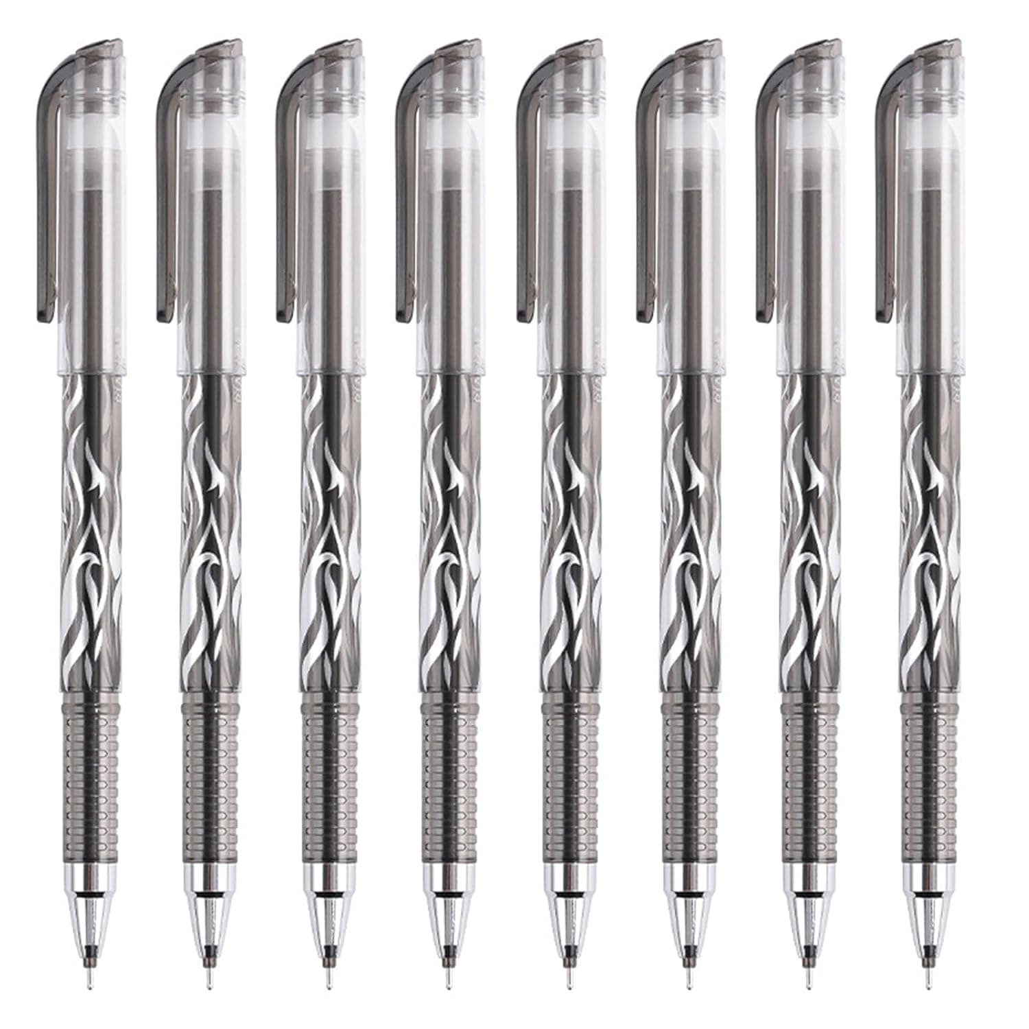 8PCS Erasable Gel Pens,0.5mm Fine Point Pen Erasable Gel Ink Pen, Rolling Ball Pens with Eraser,Erasable Pens for Adults Kids Students School Office Stationary Supplies Gifts (8Pcs Black)