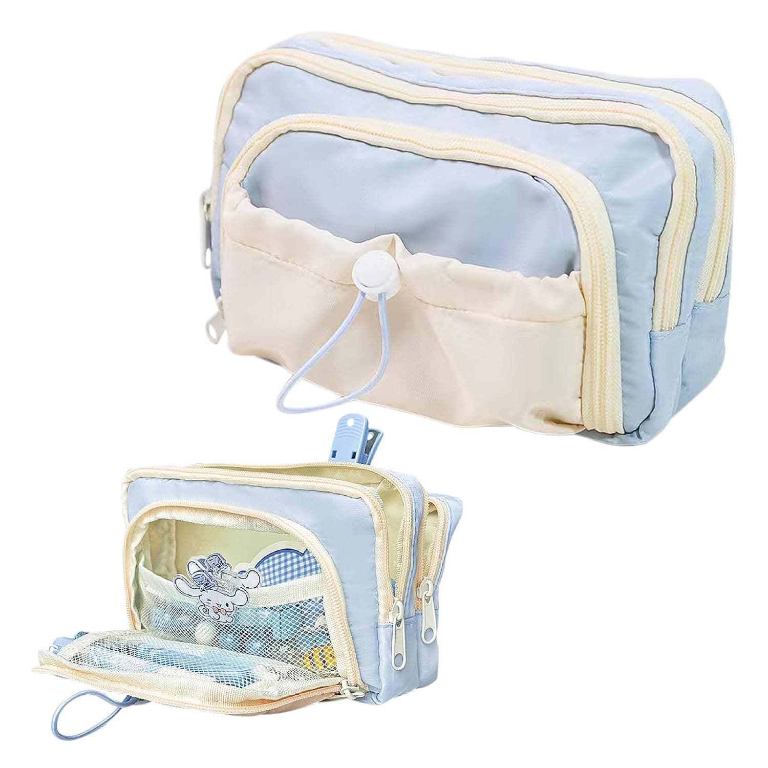 NALACAL Pencil Case Large Capacity Pencil Pouch, Drawstring Pencil Case, Pencil Holder Box Storage Stationery Organizer with 4 Compartments for Kids Students College Office Adults