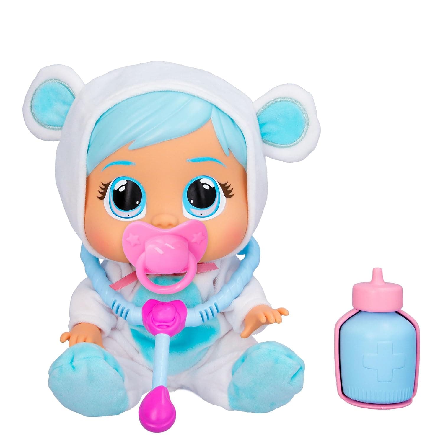 CRY BABIES Loving Care Kristal Baby Doll Kristal Loving Care with 3 Accessories for Doctor Play, Care and Care, She Cries Real Tears, Toy for Children from 18 Months