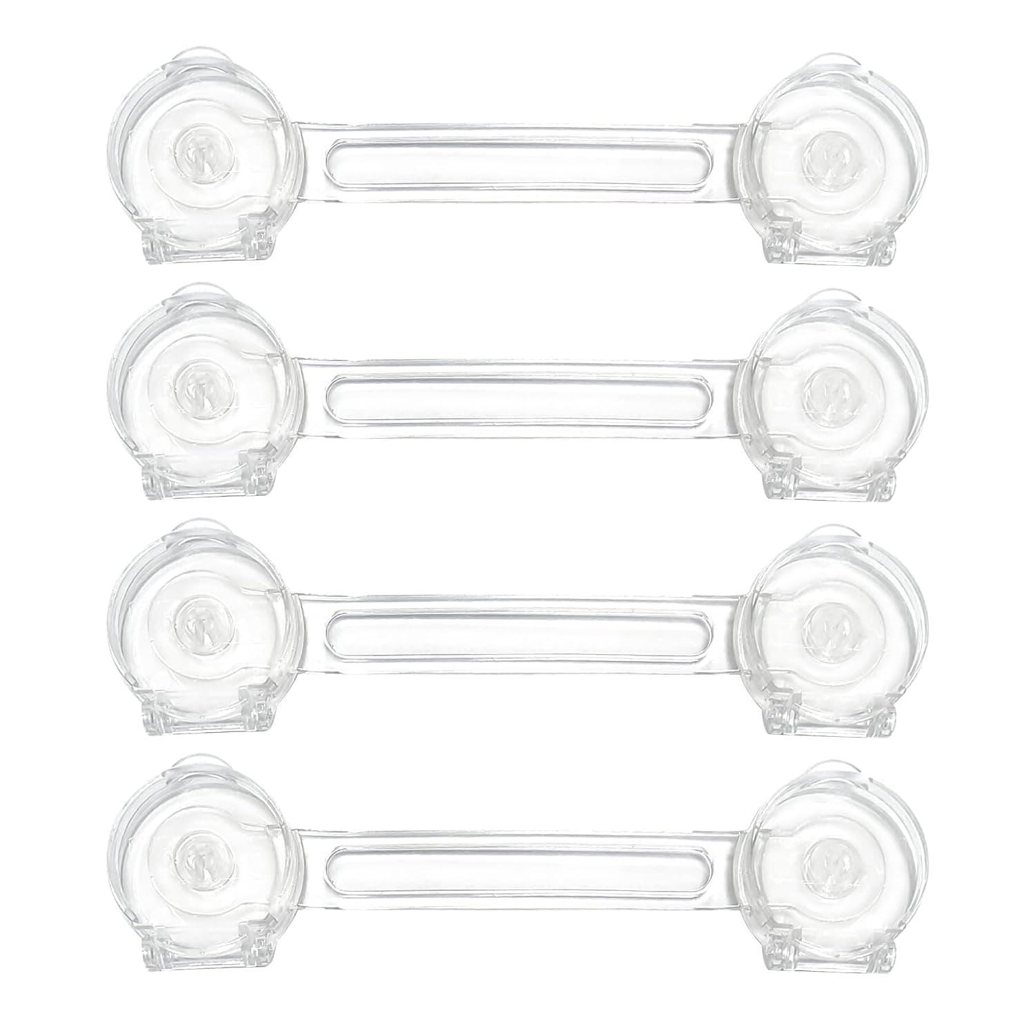 4PCS Child Cupboard Locks (Strap Design) – Baby Proofing Adhesive Locks | No Drilling, Invisible Buckle & Transparent Pads | Versatile for Cabinets, Drawers, Fridge, Oven (Child Safety Kit)