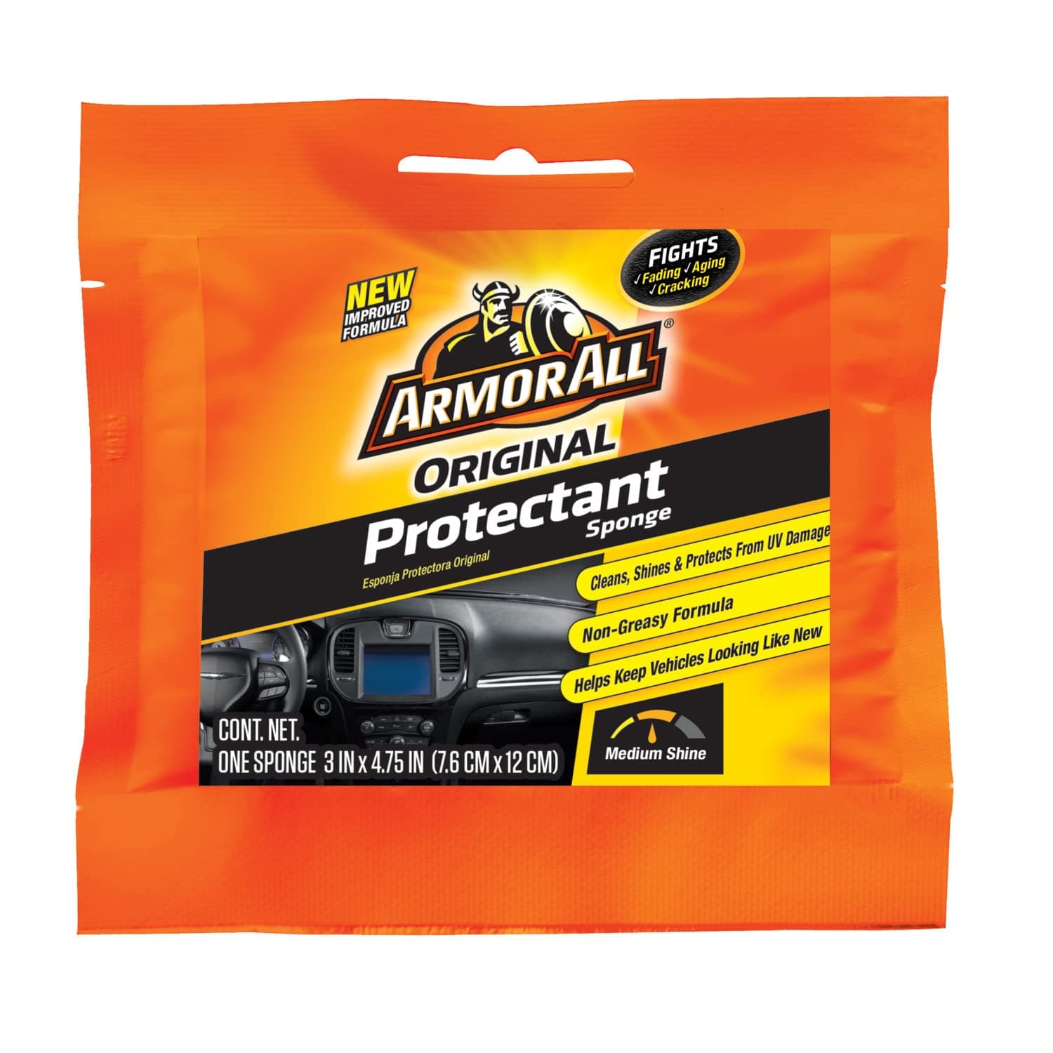 Armor All Car Wash Sponge, Protectant Cleaner For Bugs Or Dirt, For Cars And Motorcycles, 78448