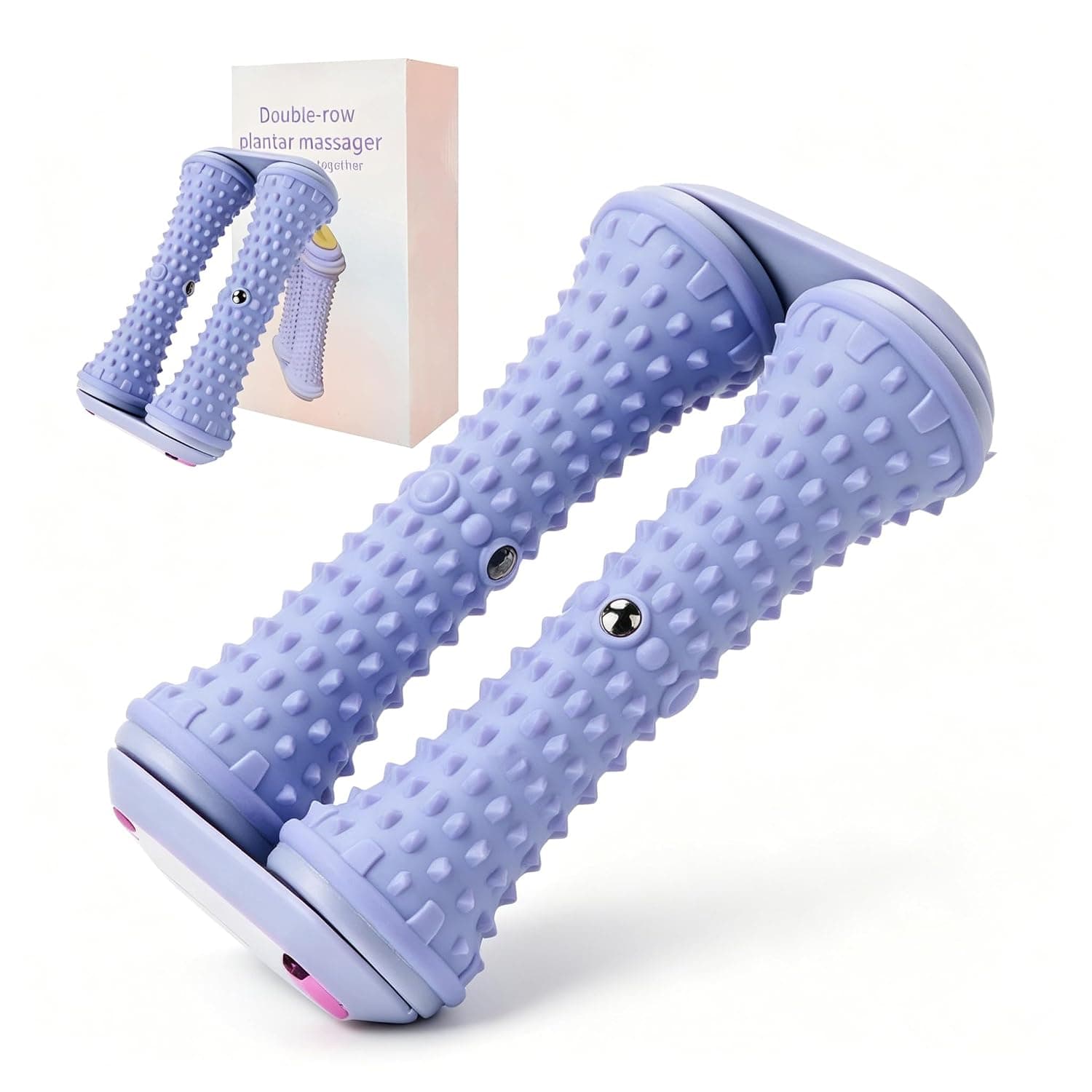 Foot Massage Roller for Plantar Fasciitis, Portable Dual Fascia Roller Foot, Foot Massage Roller Fascia Ball for Feet, Fascia Roller Foot for Stress Relief & Relaxation