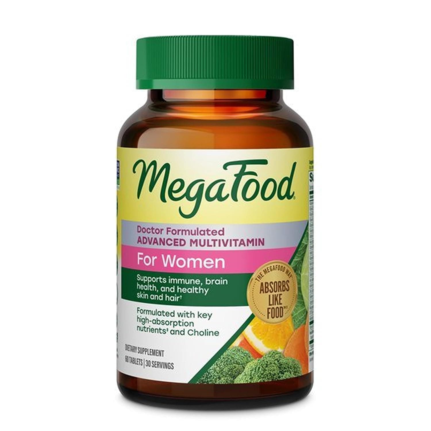 MegaFood Women's Multivitamin - Multivitamin Supplement with Iron, Biotin, Zinc, and Vitamins C, D3, B12, E, and More - Gluten-Free, Vegetarian & Made without Dairy & Soy - 60 Tabs (30 Servings)