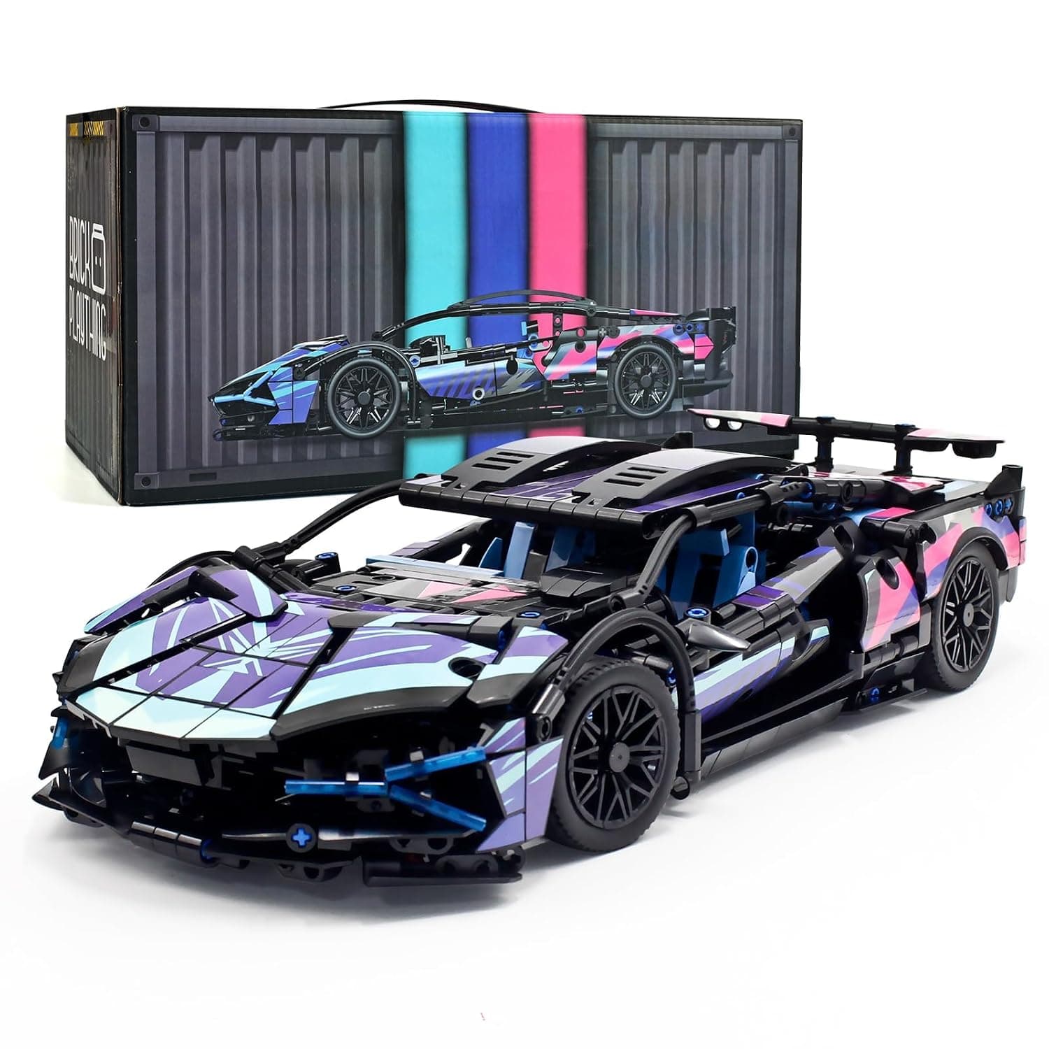 Sports Car Building Blocks Toys Boys or Adults Kits, STEM Building Car, 1:14 Building Blocks and Construction Toy, Collectible Super Technical Lambo Cars, Gifts for 8-16 Year Old Boys and Adults