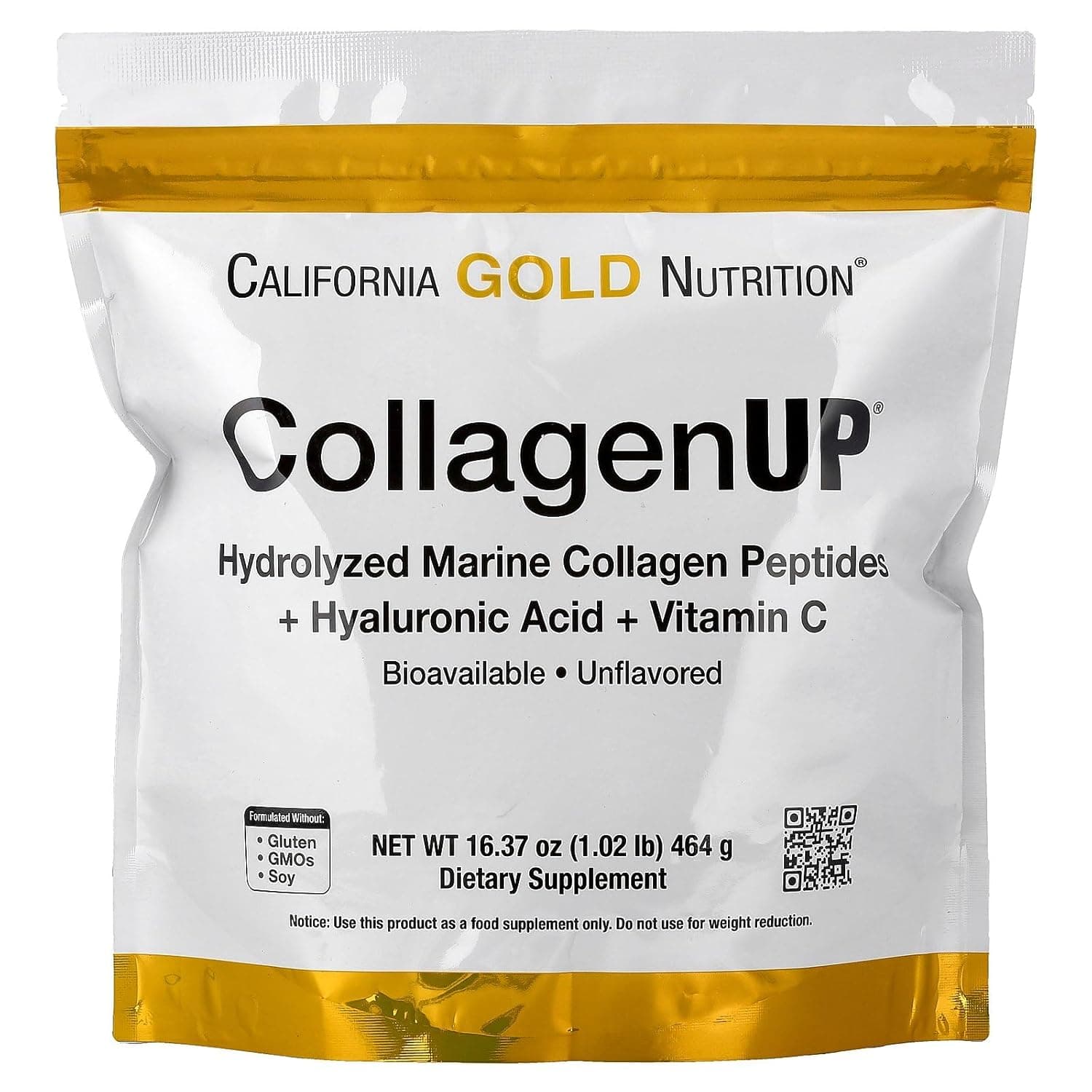 California Gold Nutrition Marine Collagen with Hyaluronic Acid & Vitamin C Supplement (16.36oz/464g)
