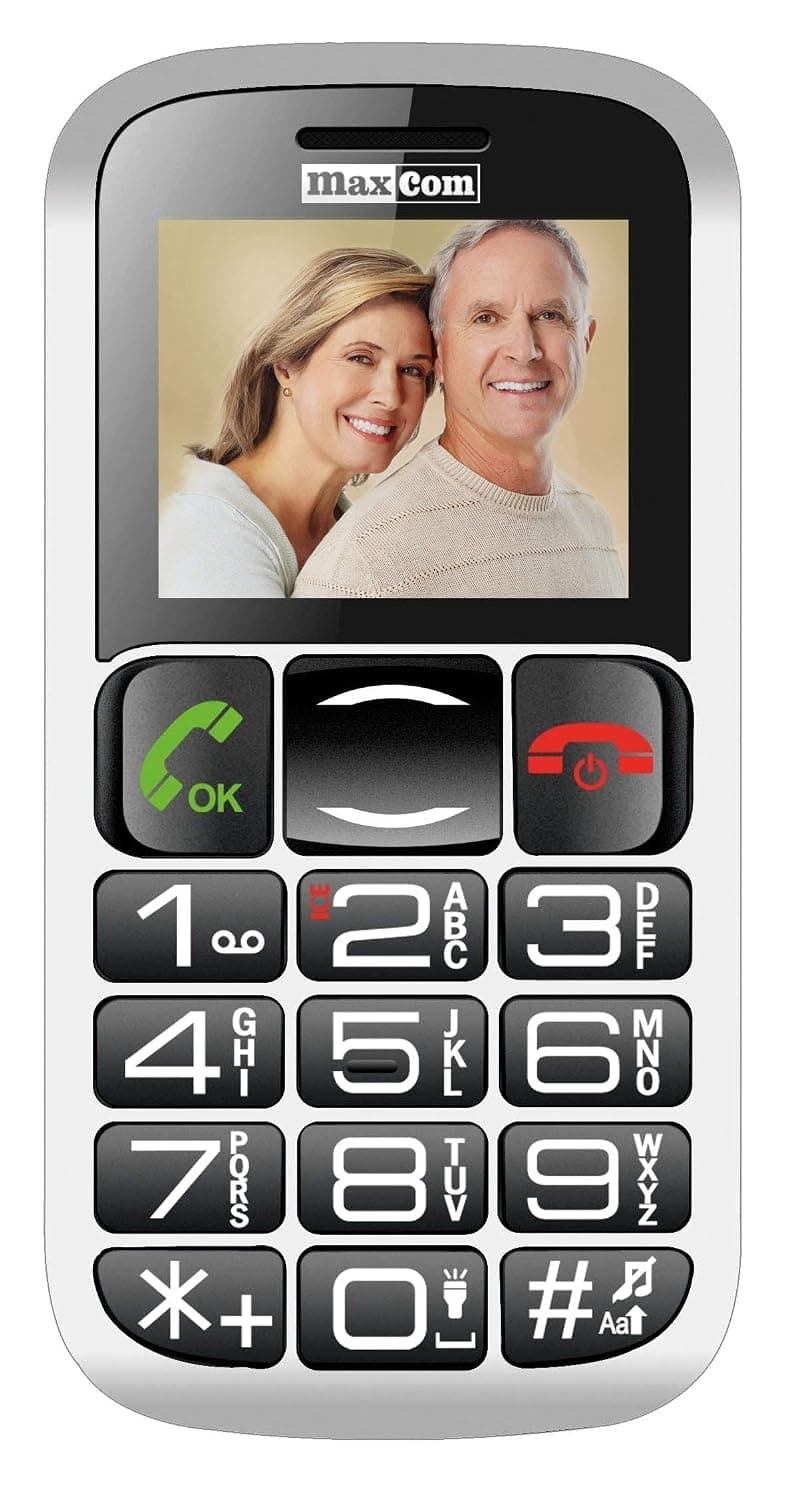 Maxcom Compact, 2G Big Button Dual Sim Mobile Phone With SOS Assistance- Black-Silver