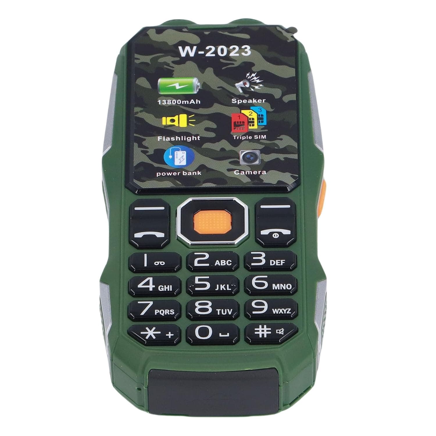 XUMIUZIY Seniors Cell Phone, 2.6in Large Screen HD Display with Triple SIM Card Slot, 4800mAh Battery, 9 Family Numbers Quick Dial, Loud Speaker, LED Flashlight (Green)