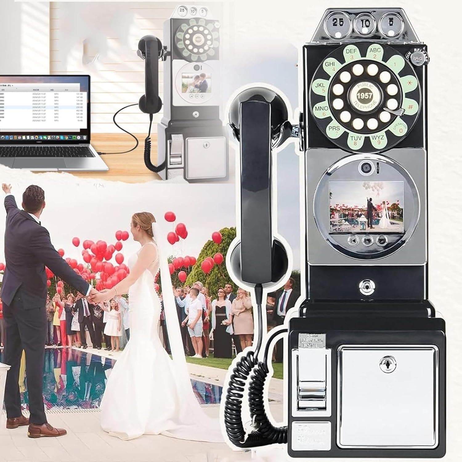 Video Guest Book Phone 1080p- Record Hd Messages At Weddings, Showers & Parties (32/64/128gb Options) 3.5-Inch Screen,5 Levels Adjustable Brightness - For Generational Celebrations Black128g