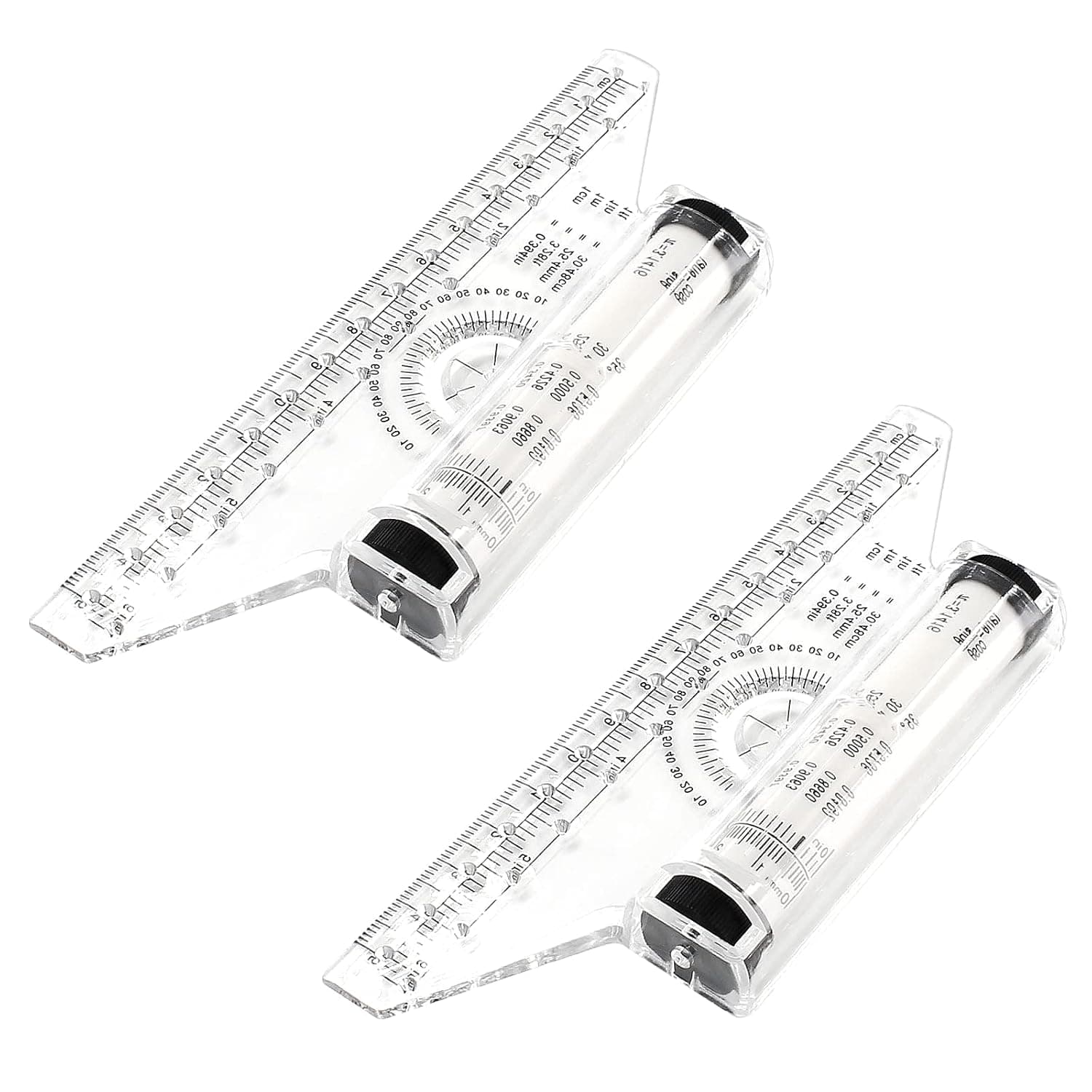 YelaJoy 2 Pcs 6-Inch Rolling Ruler - Multi-Function Drafting Tool with Protractor for Drawing Parallel Lines, Geometric Shapes, School & Engineering Design