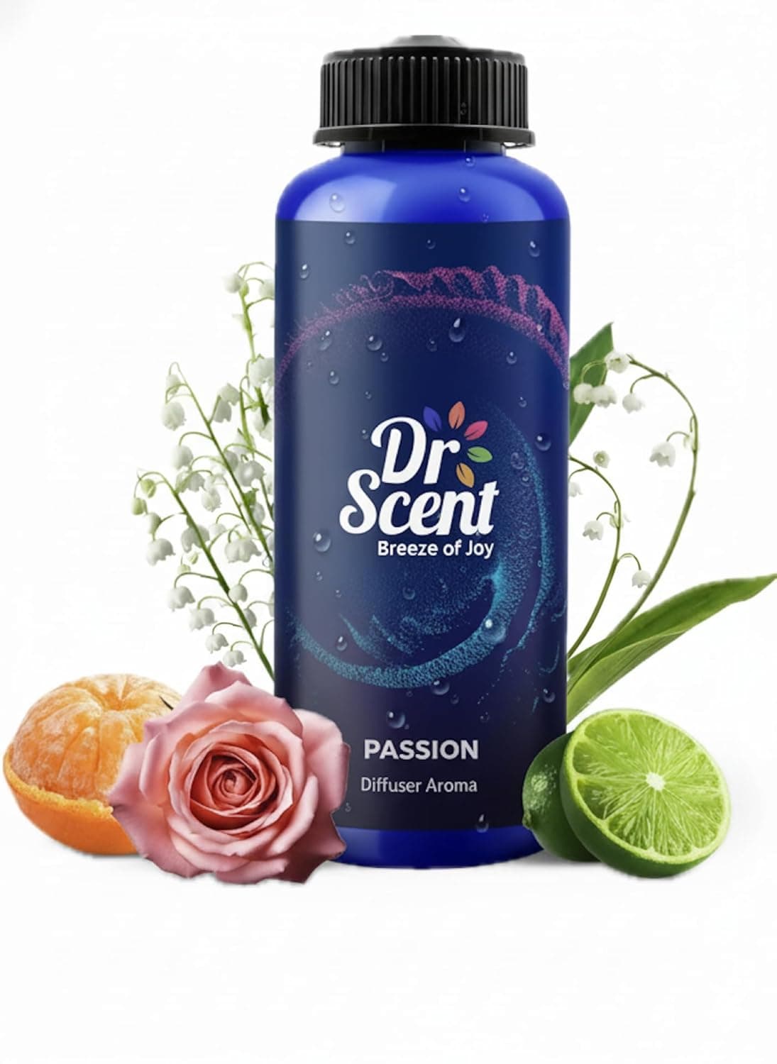 Dr Scent Breeze of Joy PASSION 500ml Aroma Oil | Lime, Mandarin, Lily & Rose | Uplifting Scent for Home, Office, Car, Spa & Commercial Use | Universal Diffuser Compatible