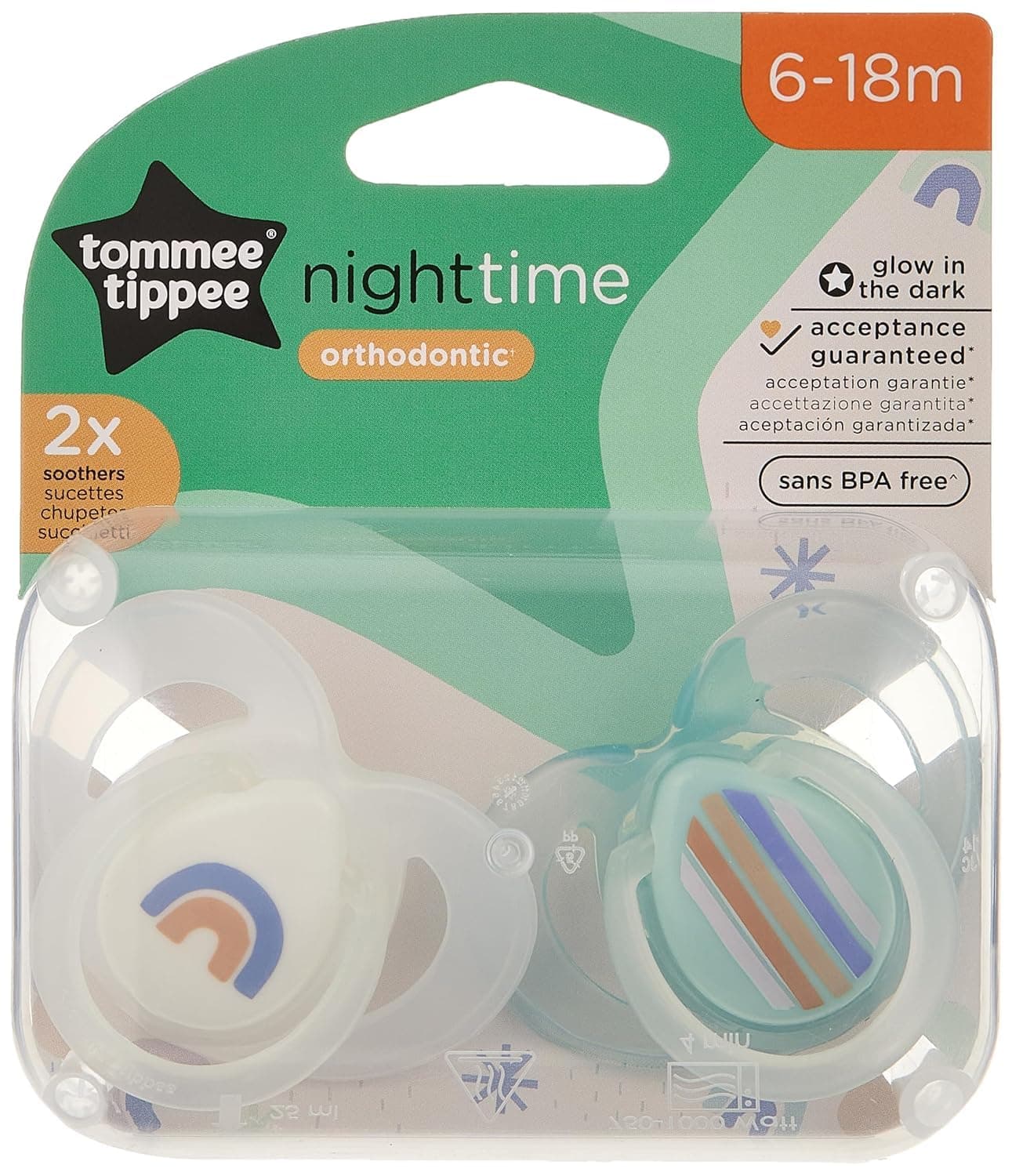 Tommee Tippee 2X 6-18M NIGHT STHR AL AR