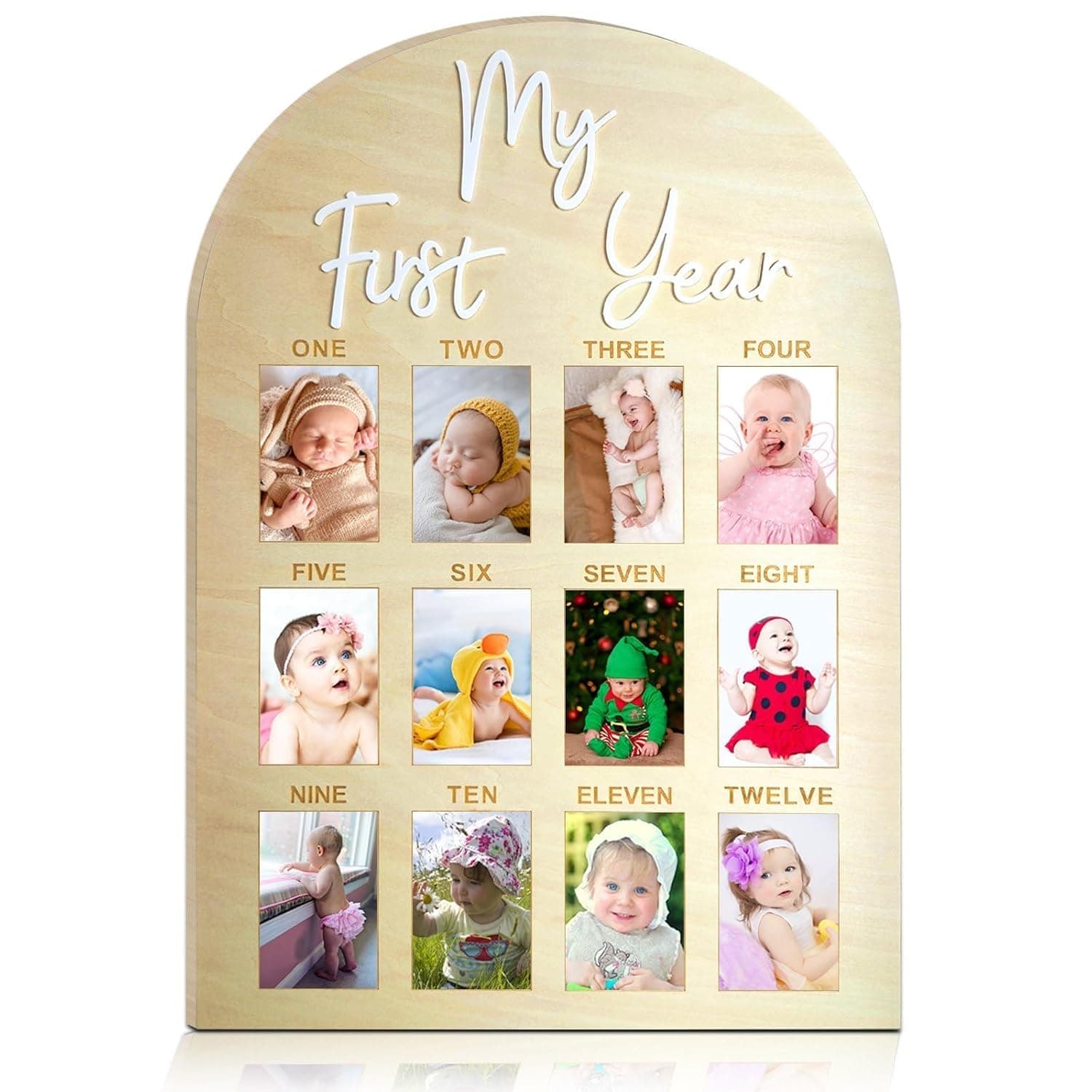 Yelajoy Photo Frame 24-inch, Pack of 1 Baby Picture Frame for Baby Keepsake, Nursery Decor, and Birthday Party, by Woodpeckers