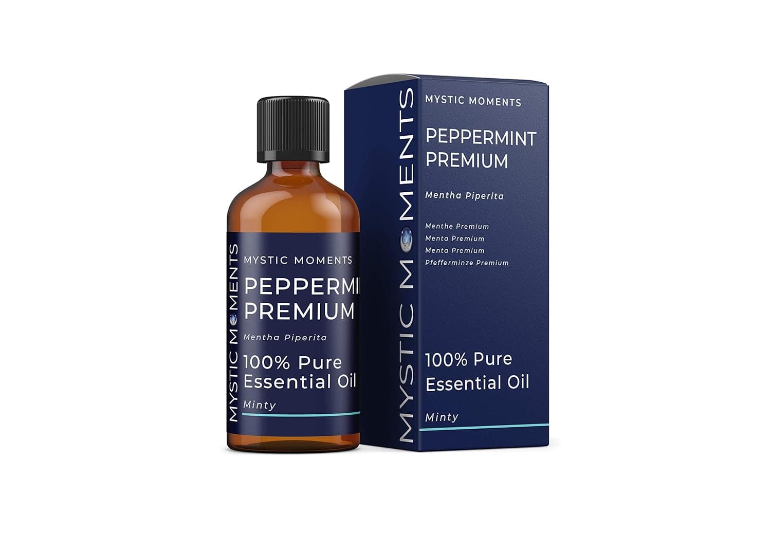 Mystic Moments | Peppermint Premium Essential Oil - 100ml - 100% Pure | Mentha piperita gives a fresh cooling mint aroma for diffusers, oil blends and fragrance formulations.