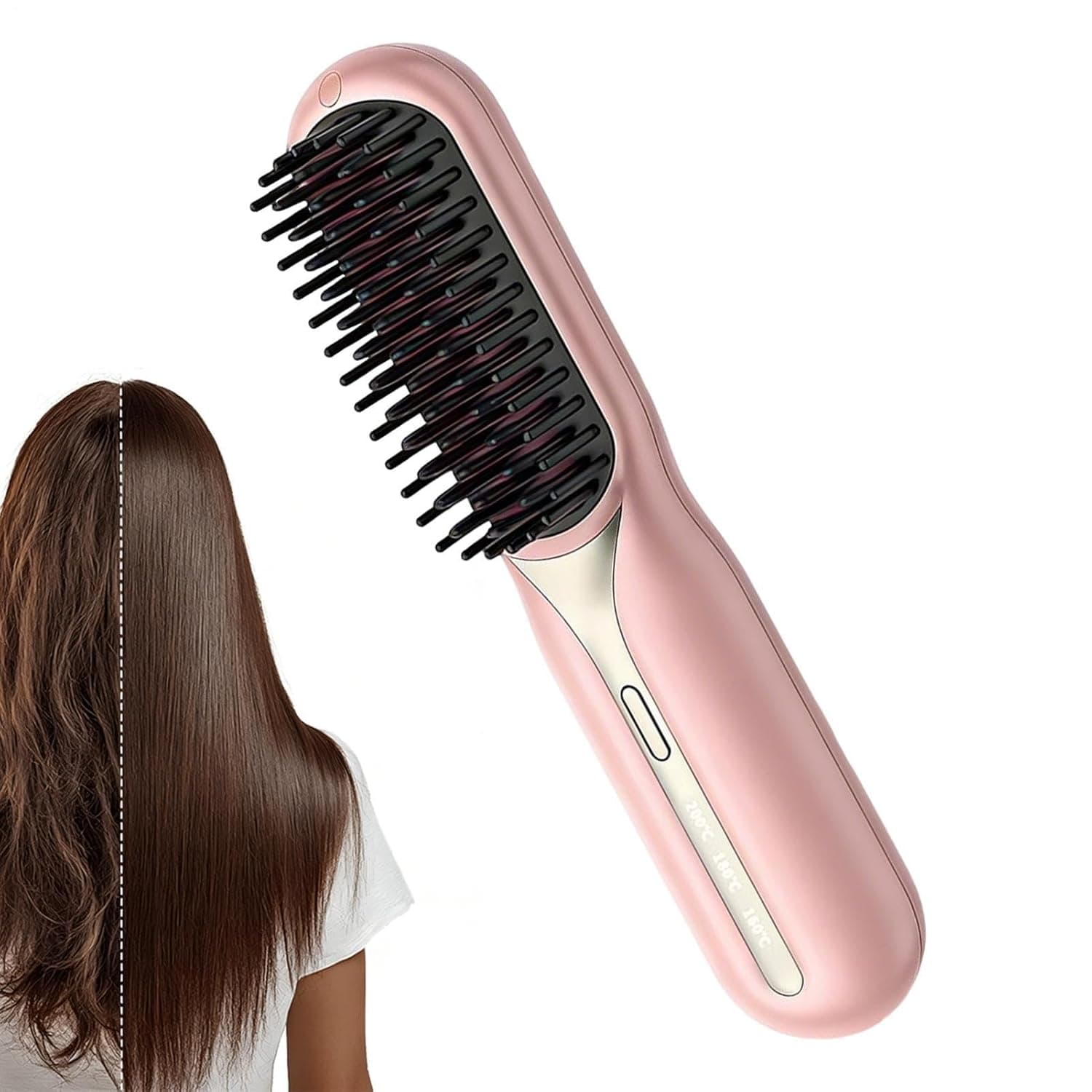 Straightener Brush,Cordless Rechargeable Styling Tools - Hair Straightening Brush,for Outdoor Travel Vacation Morning Rush
