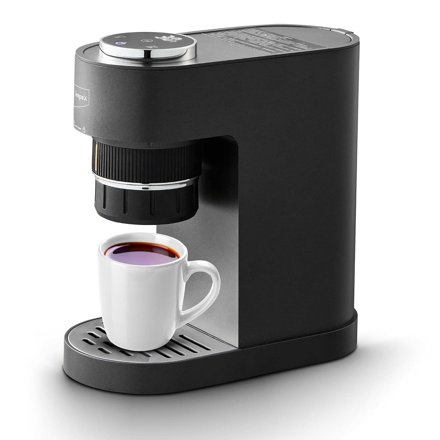 Impex 3-in-1 Espresso Coffee Machine, 15 Bar Pressure, Hot & Cold Brew, Smart Digital Display, One-Touch 800W Fast Brewing, 150ml Tank, Auto Shut-Off, Removable Drip Tray IECM 2003