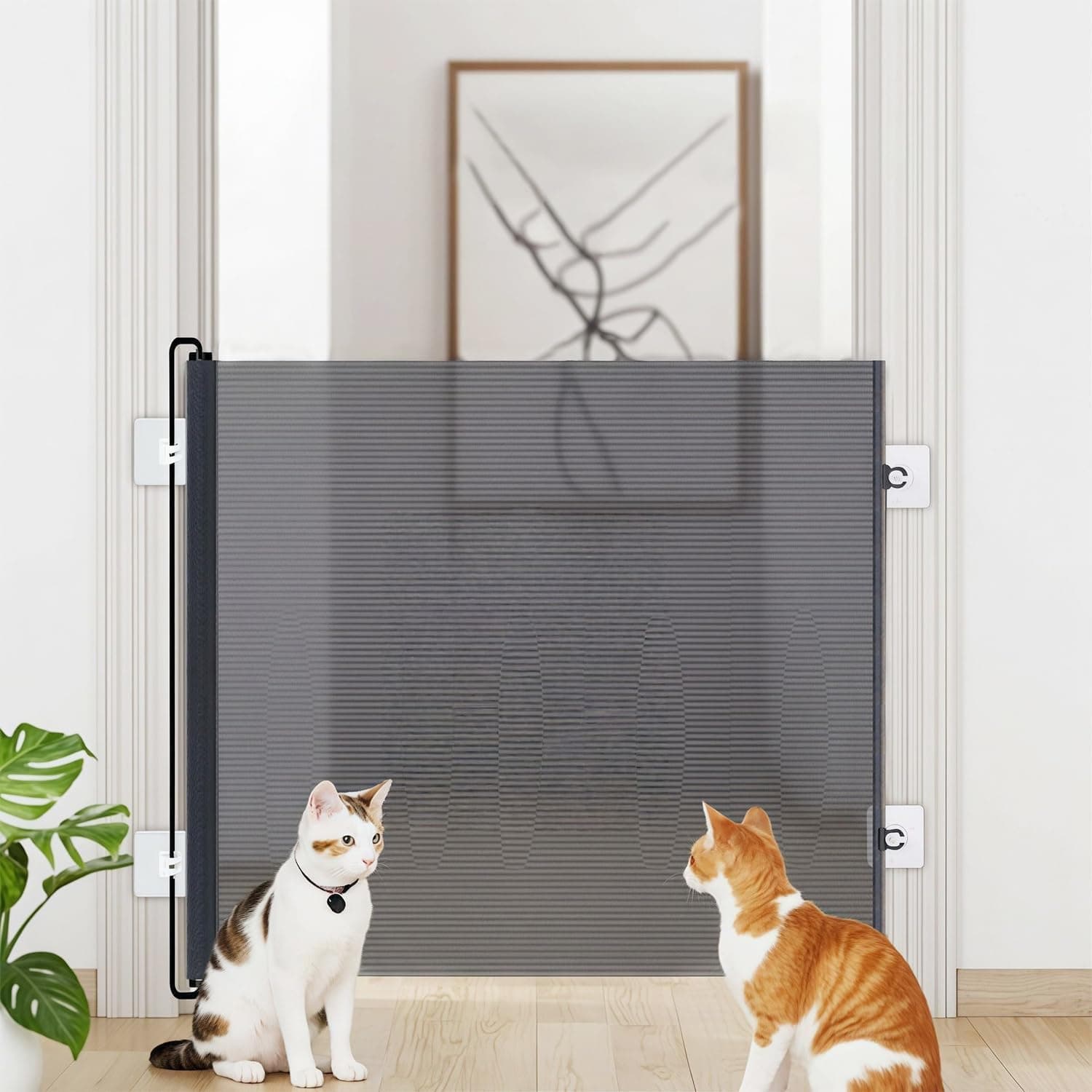 BOOM Retractable Baby Gates for Doorways, Mesh Dog Gate for Stairs, Pet Gate Indoor, Safety Toddlers Gates for Hallways, Indoor & Outdoor Use, Black 78cm high, 130cm wide, extendable