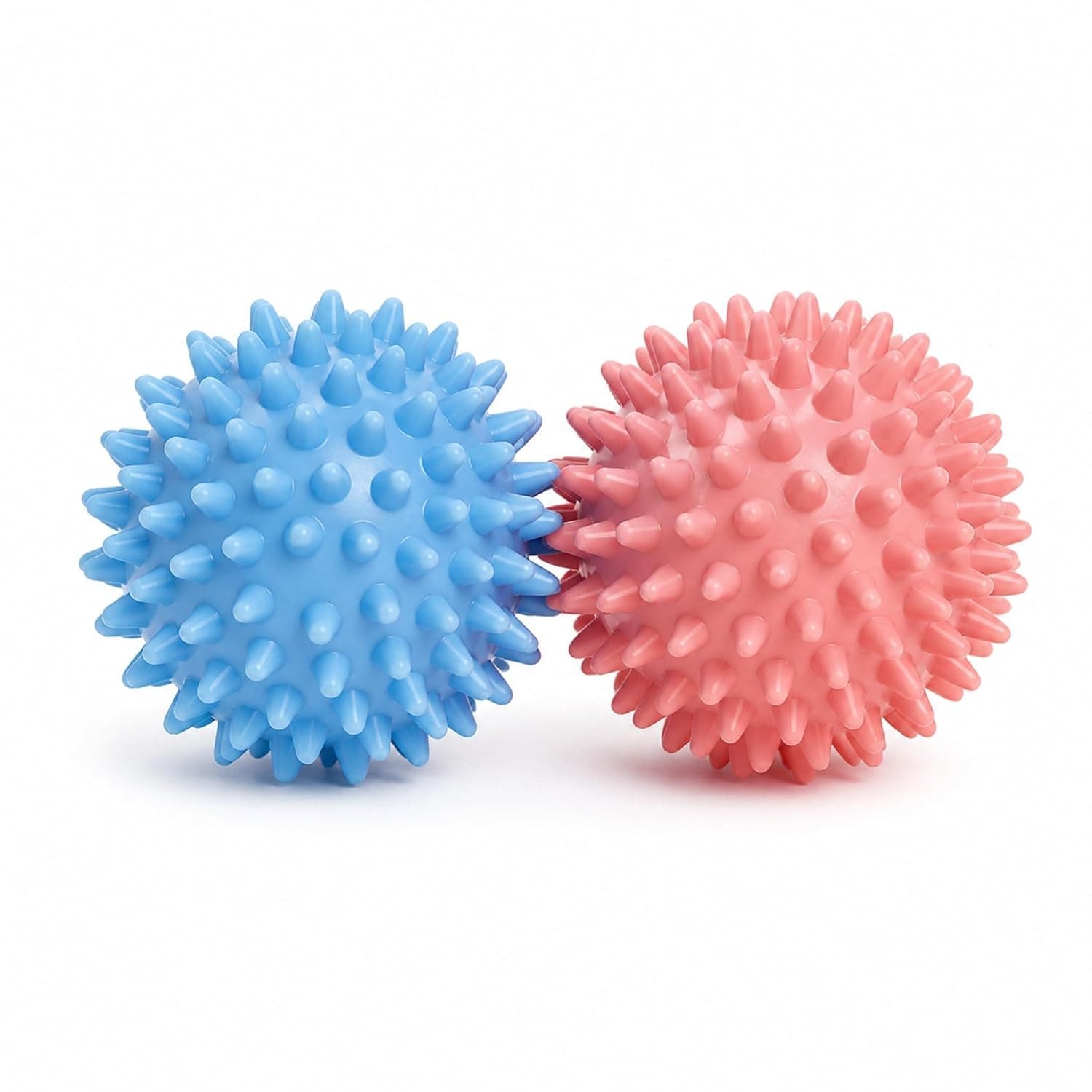 2 PCS Massage Ball with Convex Surface for Acupressure, Muscle Relaxation, Yoga Fitness and Use on Feet, Shoulders and Neck, 6CM, Pink+Blue