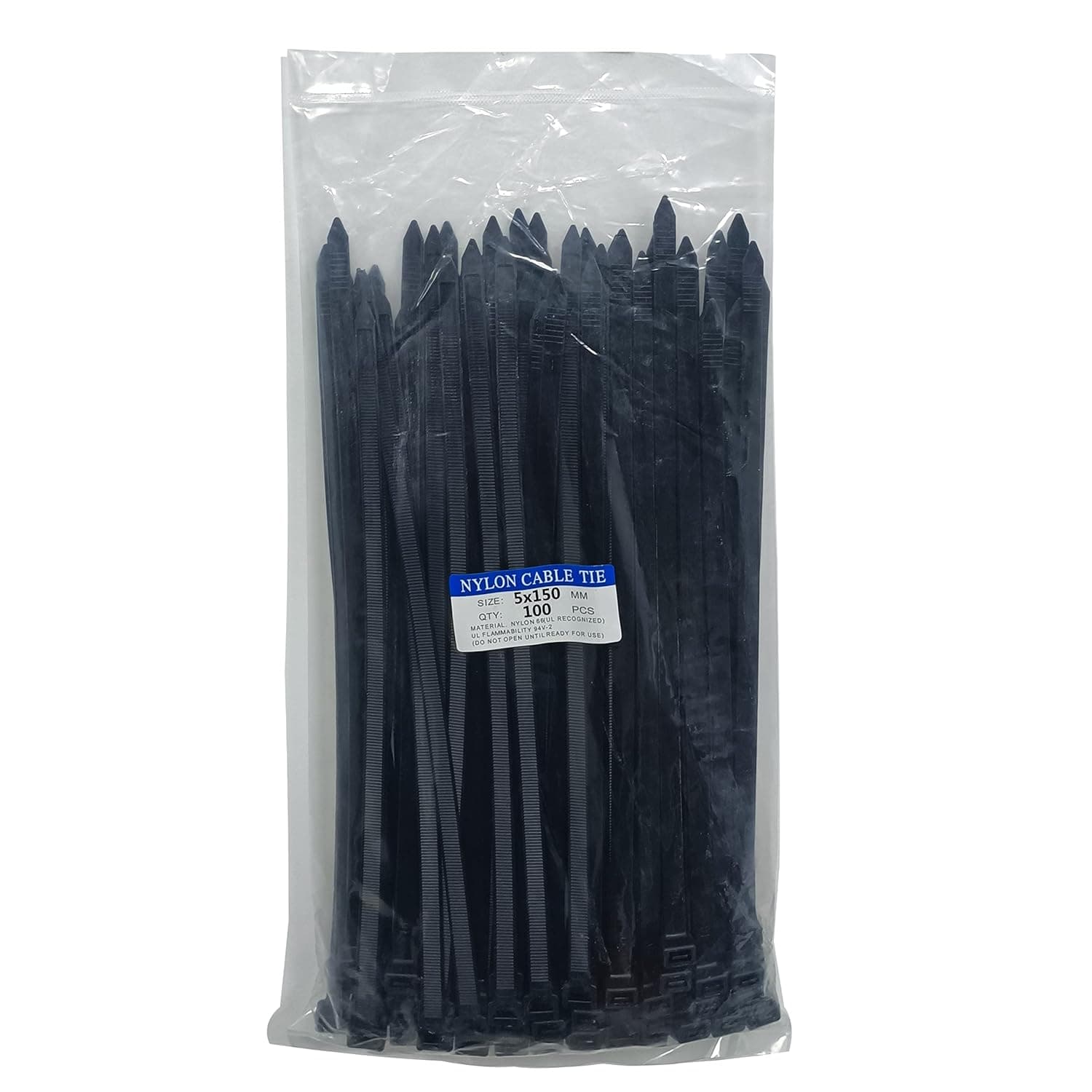 100 pcs 6 inch Cable Zip Ties Heavy Duty, Premium Plastic Wire Ties with 50 LBS Tensile Strength, Self-Locking Black Nylon Cable Tie Wraps Straps for Indoor and Outdoor