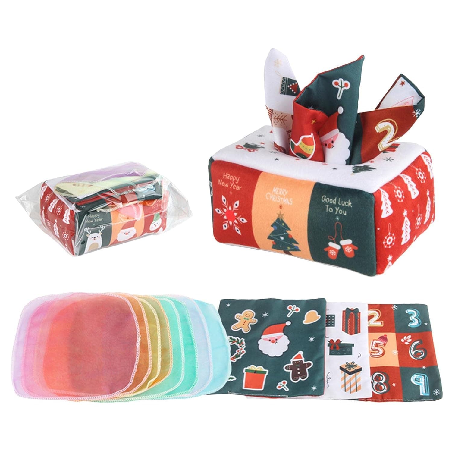 Baby Tissue Box Toy | Premium Soft Sensory Toys for Preschool Learning Toys, STEM Toys Infant Toys for 1 Year Boys Girls, Montessori Toys Newborn Toys Baby Gifts