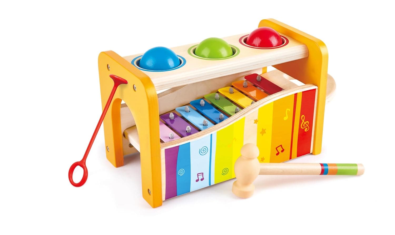 Hape Pound & Tap Bench with Slide-Out Xylophone – Award-Winning Wooden Musical Toy for Toddlers | Multifunctional Pounding Toy with Bright Colors & Sensory Development | Fine Motor Skills Play, 12M+