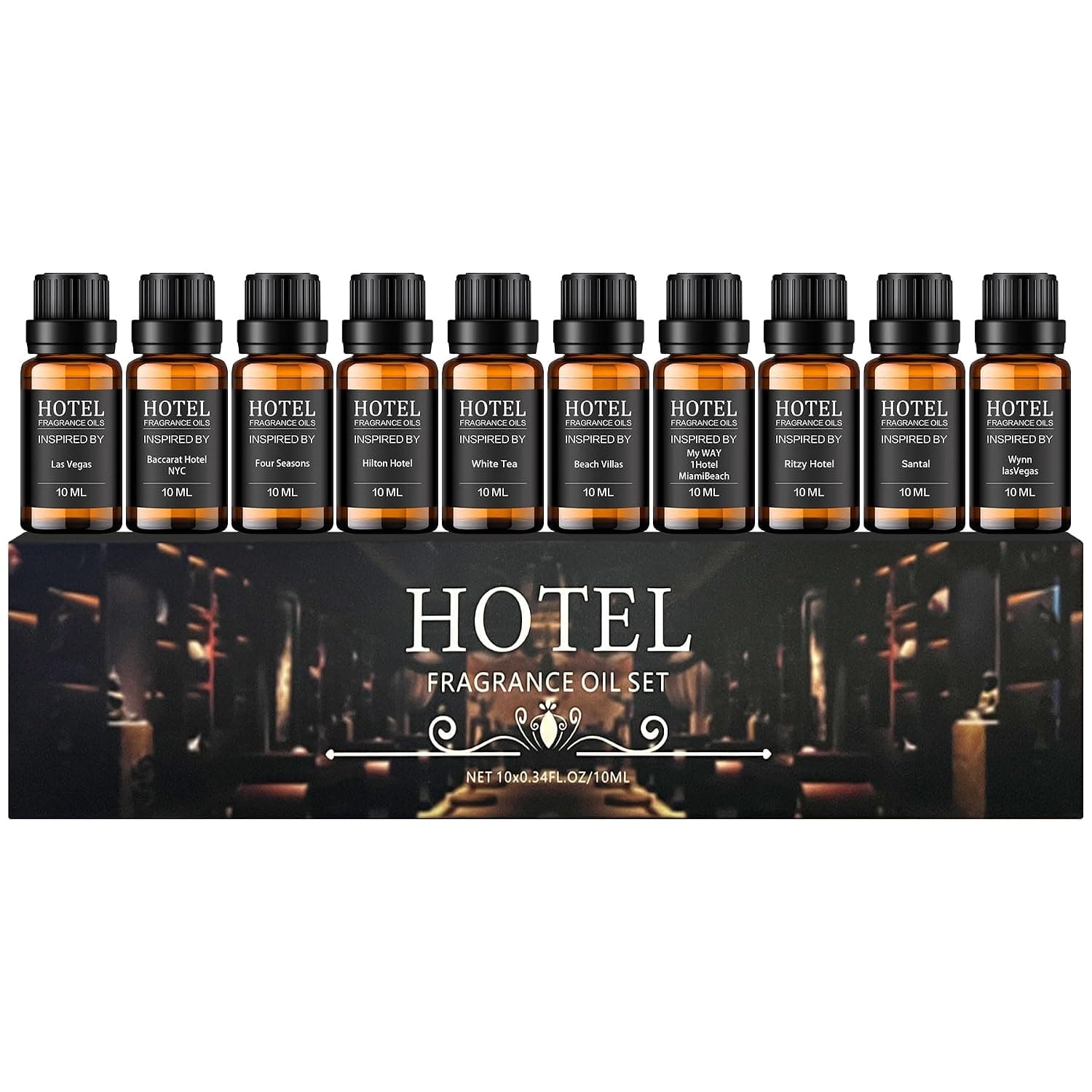 Hotel Collection Diffuser Essential Oil Gift Set,Hotel Scents for Home,Stress Relief Air Freshening,My Way,Westin,Wynn Las Vegas,Baccarat,Four Seasons,Aria,Marriott Beach Villas,Hilton