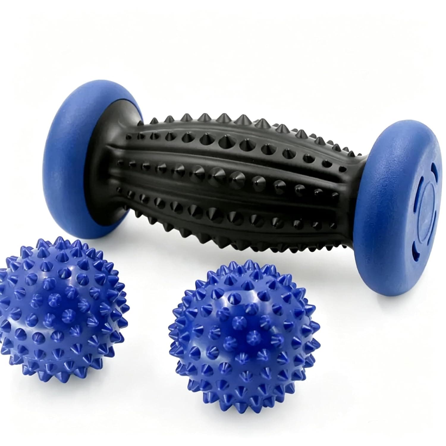 3 in 1 Foot Roller Massage Kit, Plantar Fasciitis Relief Tool, Deep Tissue Foot Massager with Lacrosse Ball & Spiky Massage Ball, Arch and Heel Pain Relief for Home, Office, Fitness