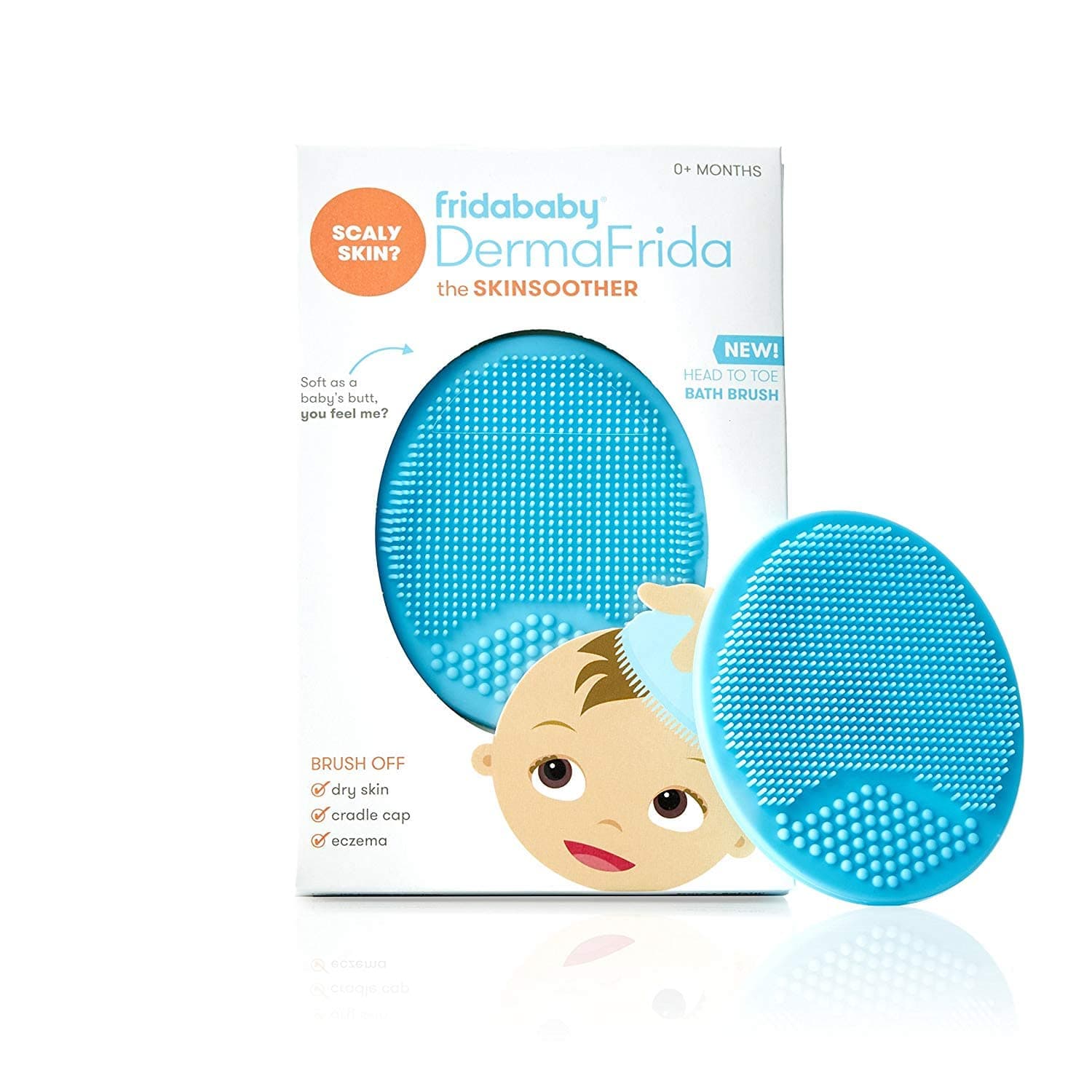 Fridababy - DermaFrida The Skin Soother 1pk | Cradle Cap Brush for Babies, Baby Essential for Dry Skin, Cradle Cap Treatment and Eczema