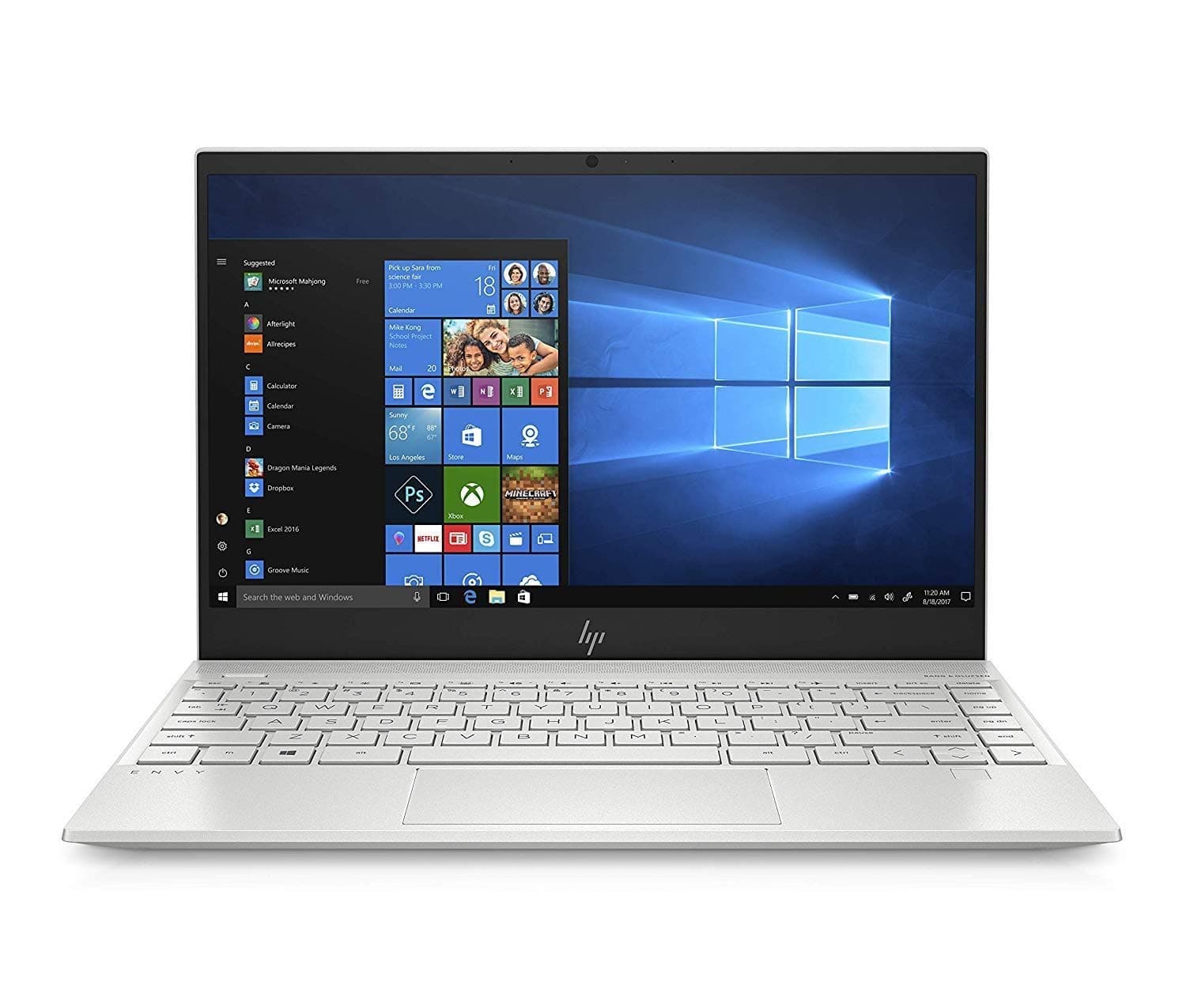 HP Envy 13” Thin Laptop W/Fingerprint Reader, FHD Touchscreen, Intel Core i7-8565U, 8GB SDRAM, 256GB SSD, Windows 10 Home (13-aq0005nr, Natural Silver)
