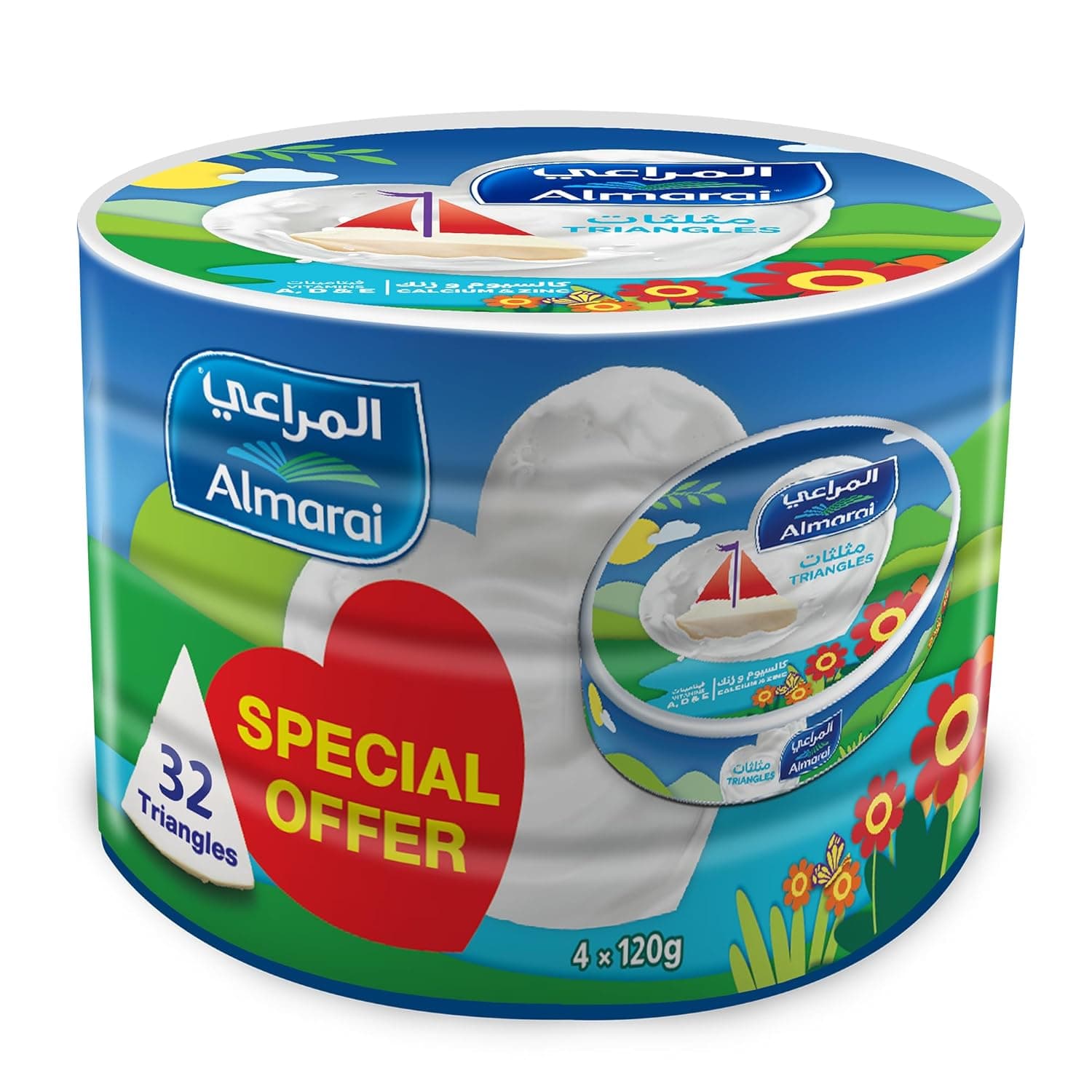 Almarai Cheese Triangles with Vitamins 120 g, 4-Pack