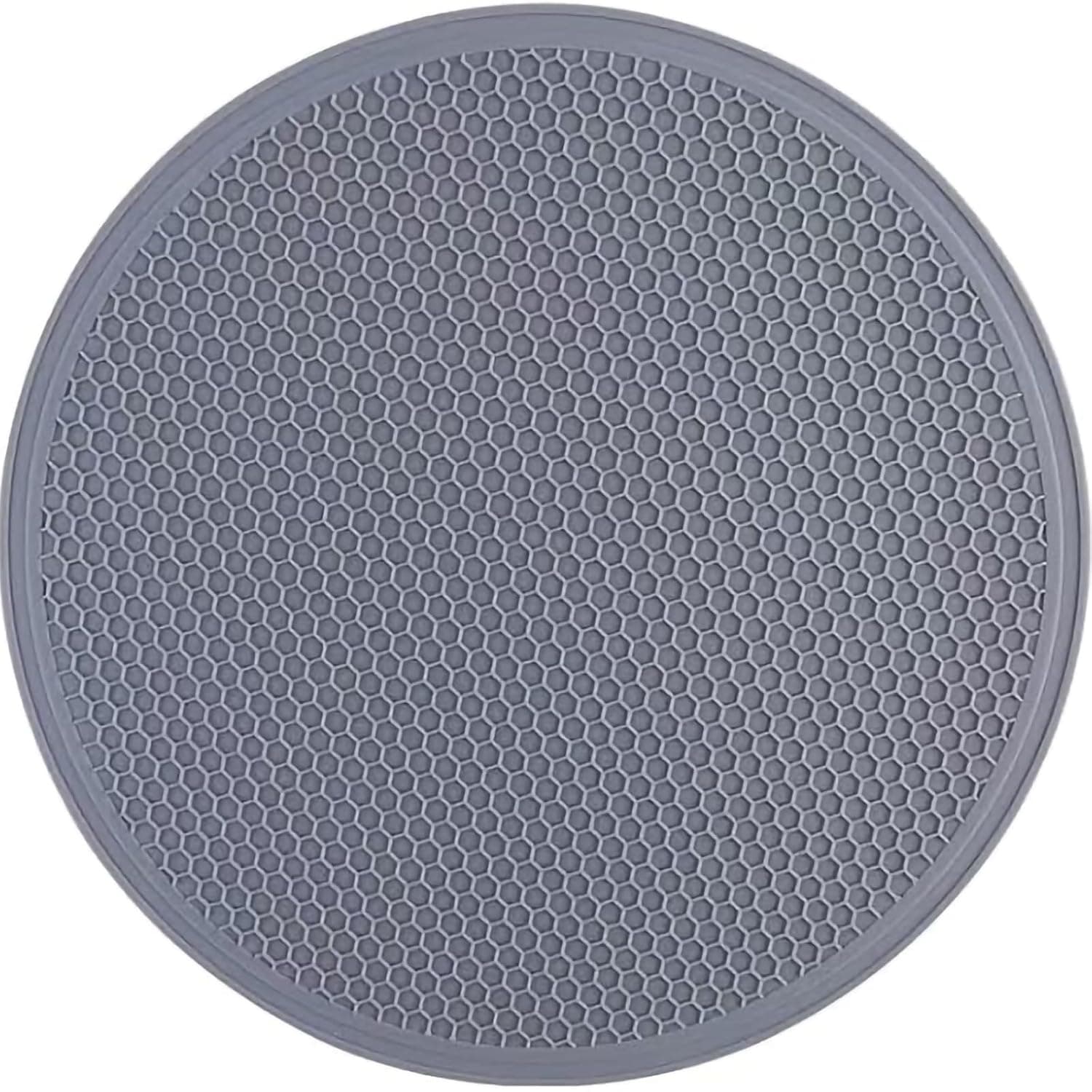 ALMEKAQUZ Silicone Trivet Mat, Hot Pot Holder, Extra Large Round Trivets for Hot Pots and Pans, Microwave Use Mat, Multifunction Durable Pot Coaster Kitchen Mats(Light Grey, Diameter 30 Centimetres)
