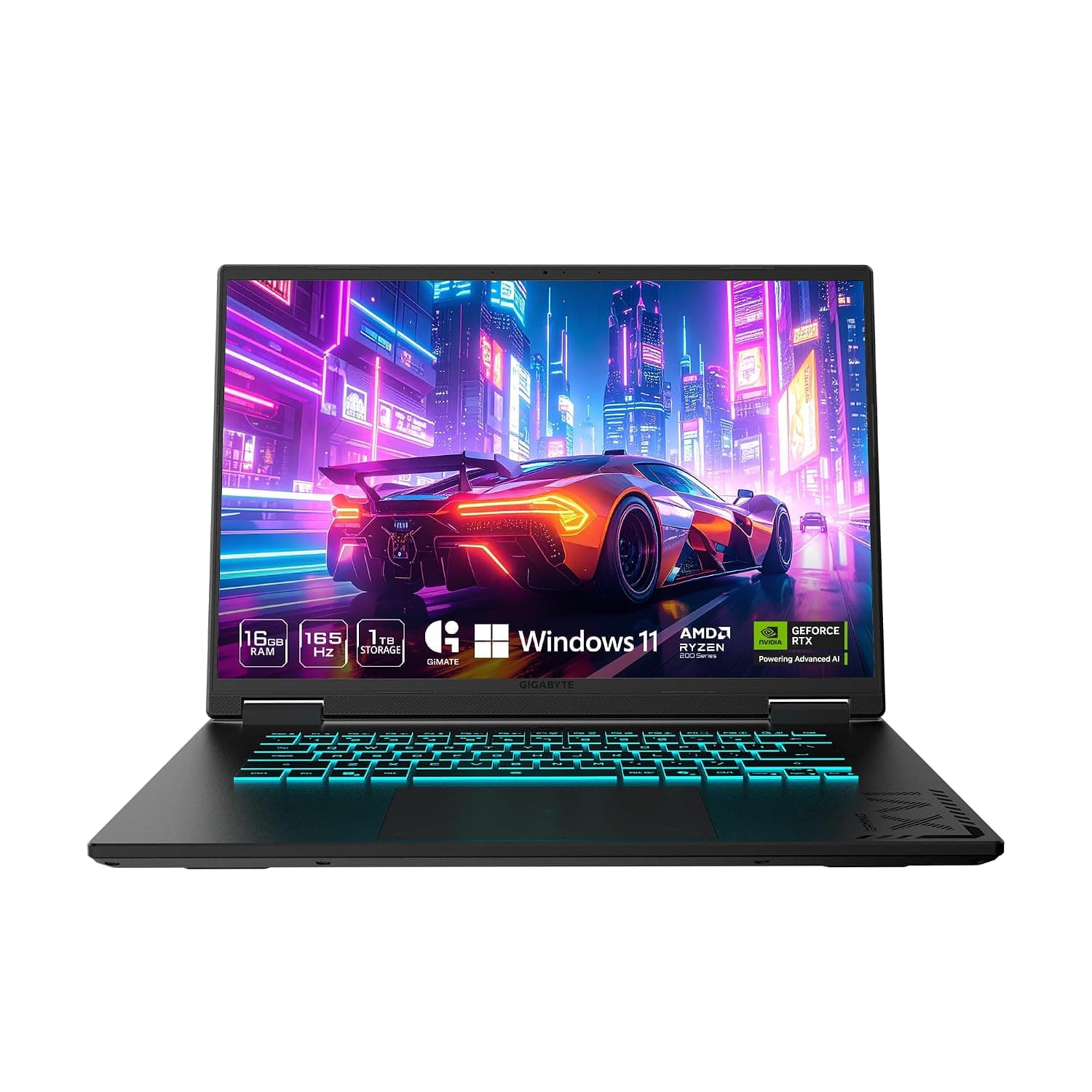GIGABYTE Gaming Laptop A16, 165Hz, 1920 x 1200 WUXGA, NVIDIA GeForce RTX 5060, AMD Ryzen 7 260-1TB SSD with 16GB DDR5 RAM, Windows 11 Home AD Gaming A16 3VHK3US894SH
