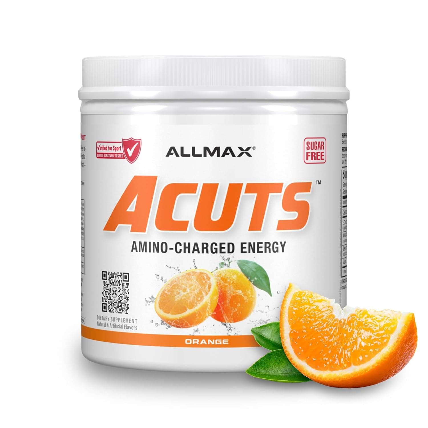ALLMAX Nutrition ACUTS, Amino-Charged Energy Drink, Arctic Orange, 7.4 oz (210 g) | Boosts Energy & Focus, Supports Workout Performance, 4.2g Amino Blend, 127mg Natural Caffeine, 2000mg Taurine, Zero Sugar