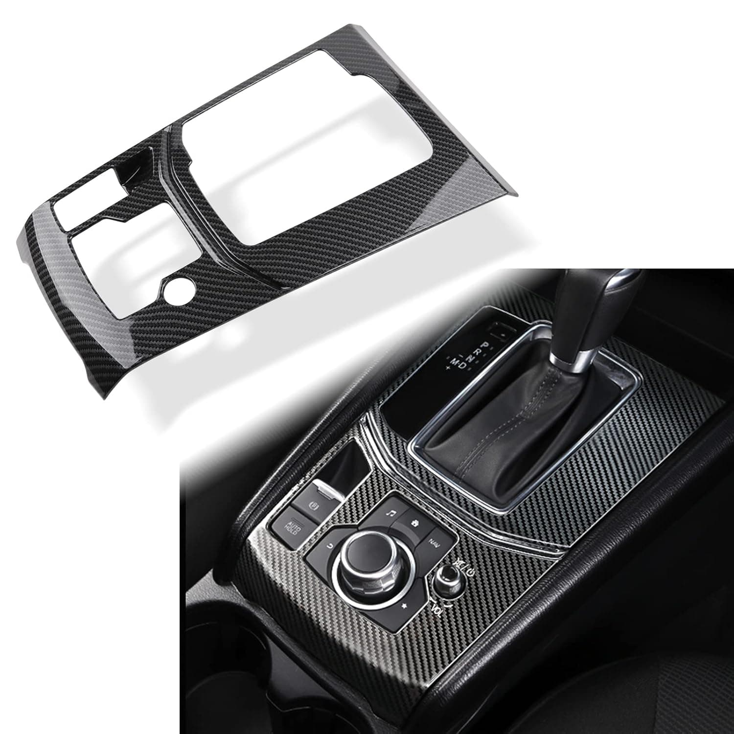 for Mazda CX-5 2024 2023 2022 2021 2020 2019 2018 2017 Accessories Car Auto Interior Center Console Cover Gear Panel Gear Shift Knob Cover Trims Frame -ABS Carbon Fiber Style