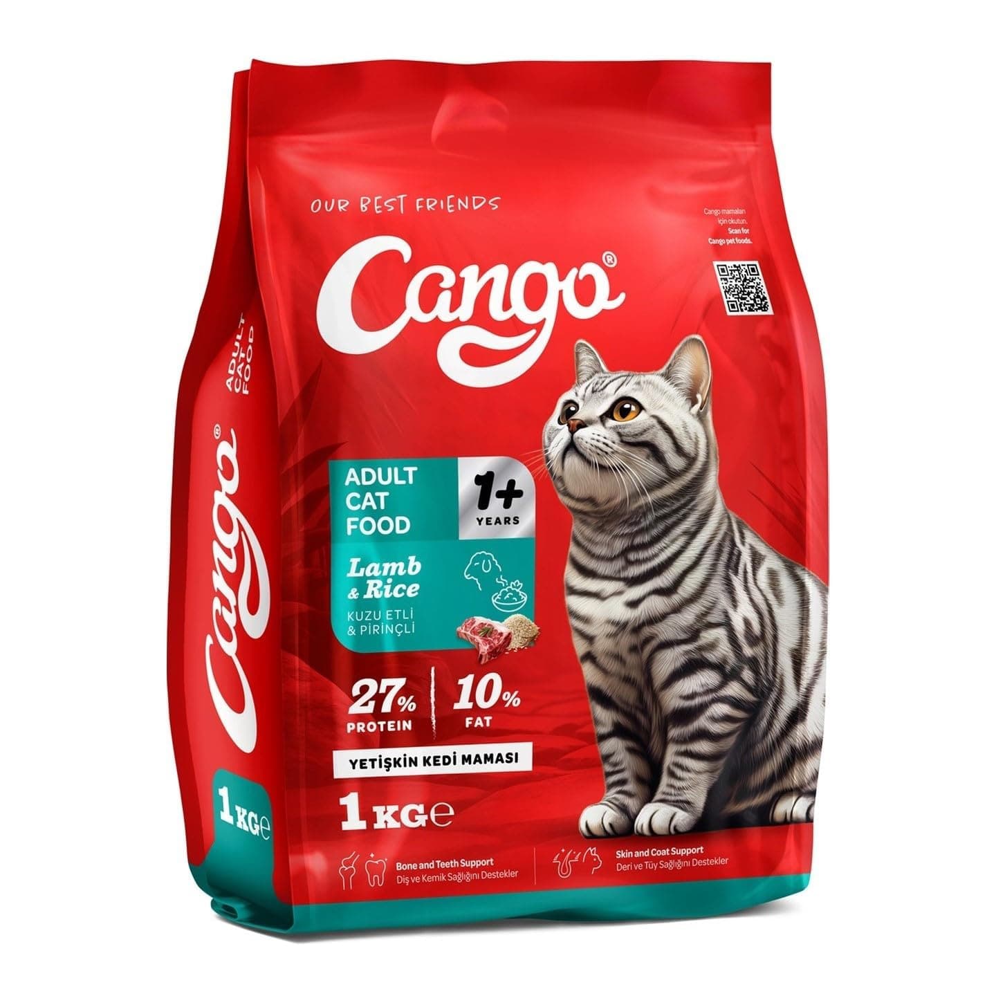 Cango Adult Cat Food - Lamb & Rice Recipe, 1 Kg – Complete Nutrition for Healthy Adult Cats